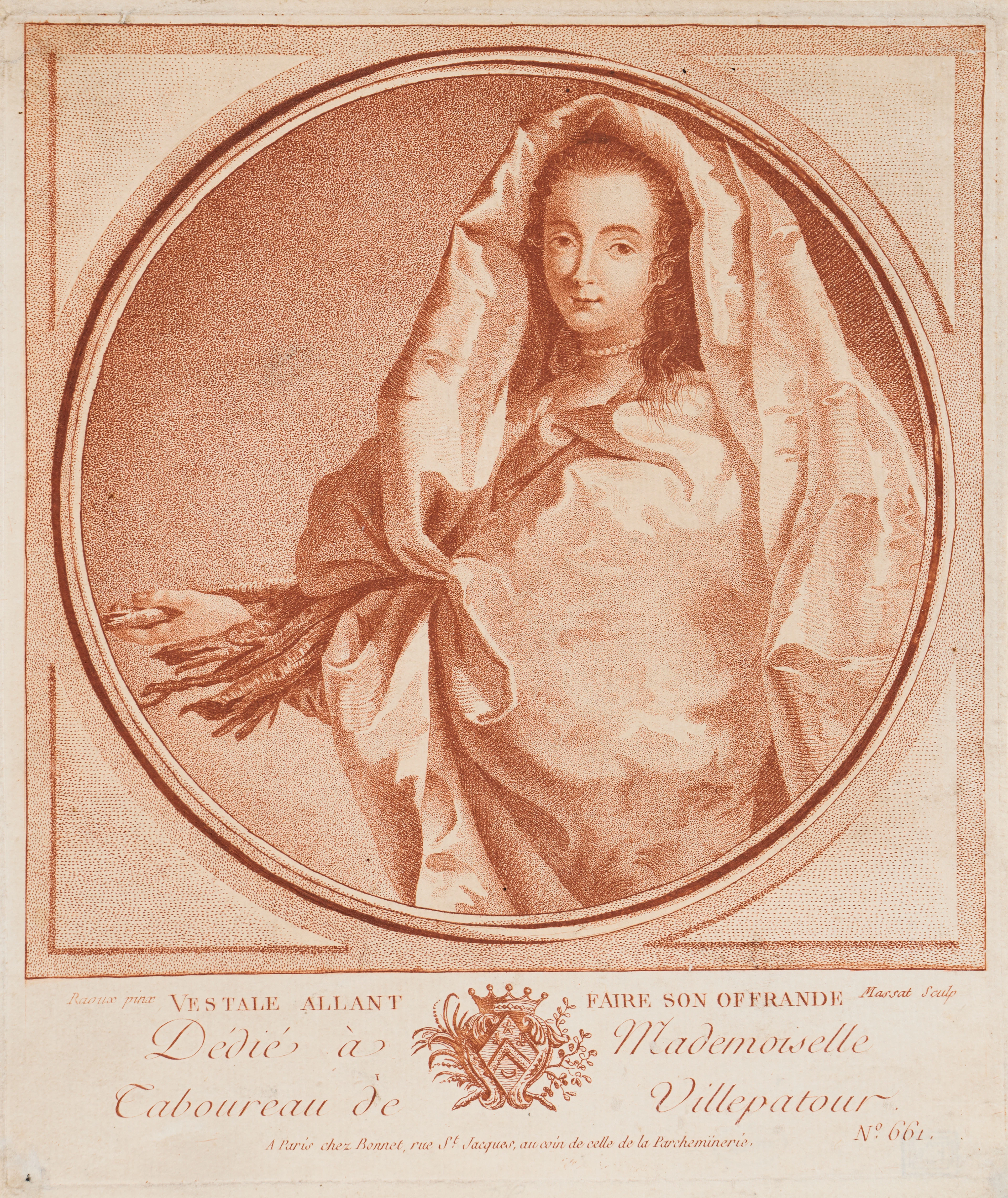 JEAN MASSARD (FRANCE 1740-1822). "Vestale Allant Faire son Offrande".