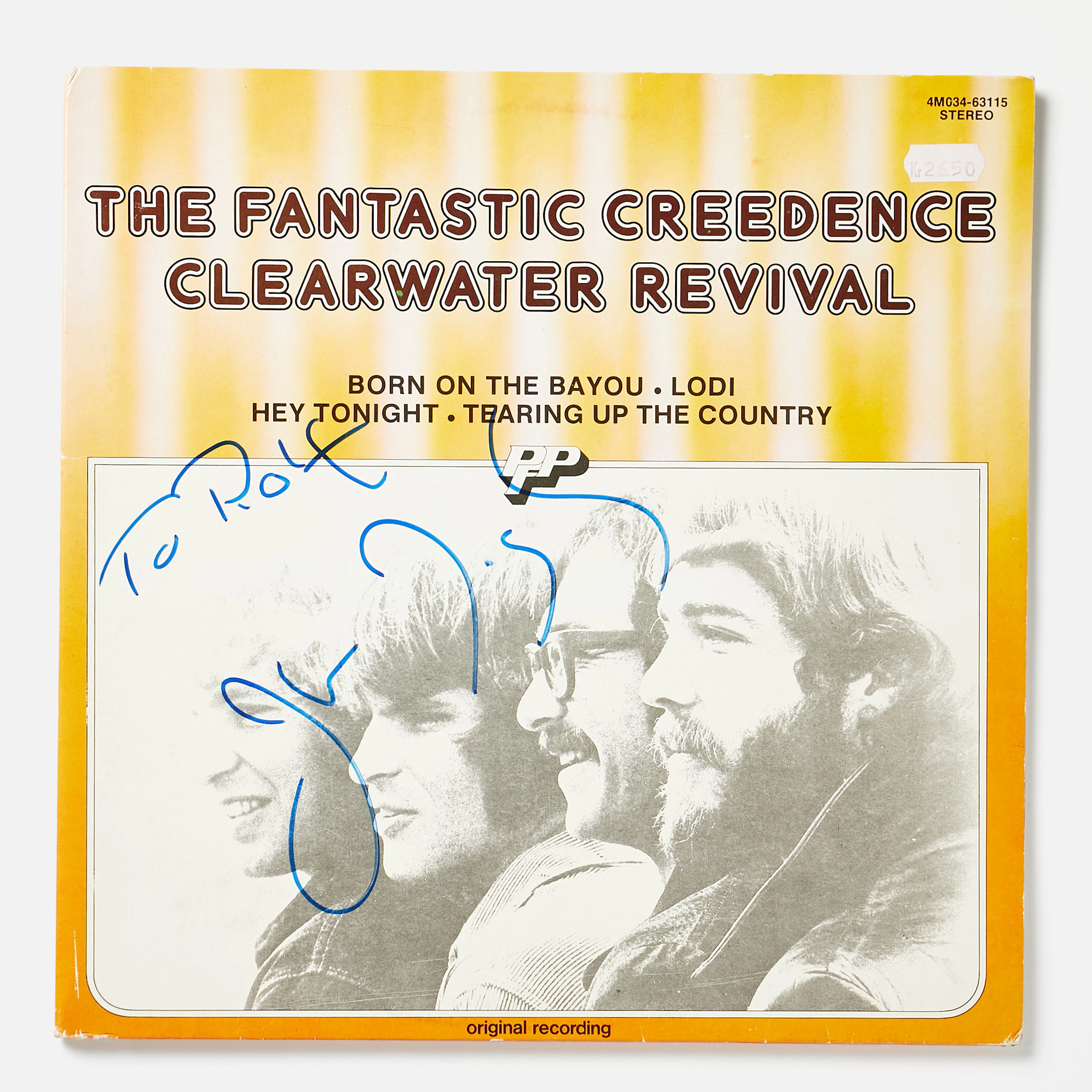 JOHN FOGERTY (Creedence Clearwater Revival), signerad skiva, LPn "The