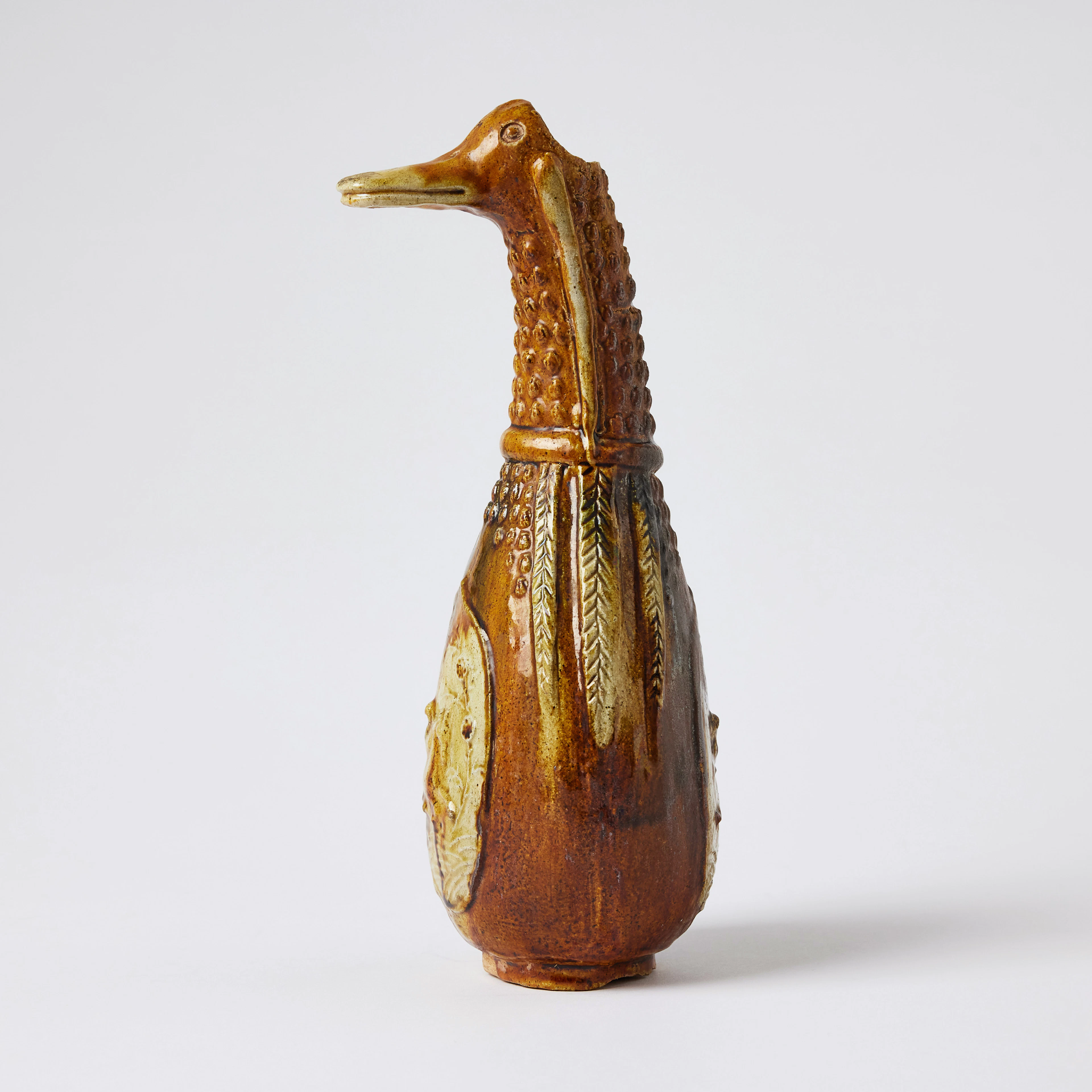A Chinese Sancai-Glazed Pottery 'Duck-Head' Bottle.