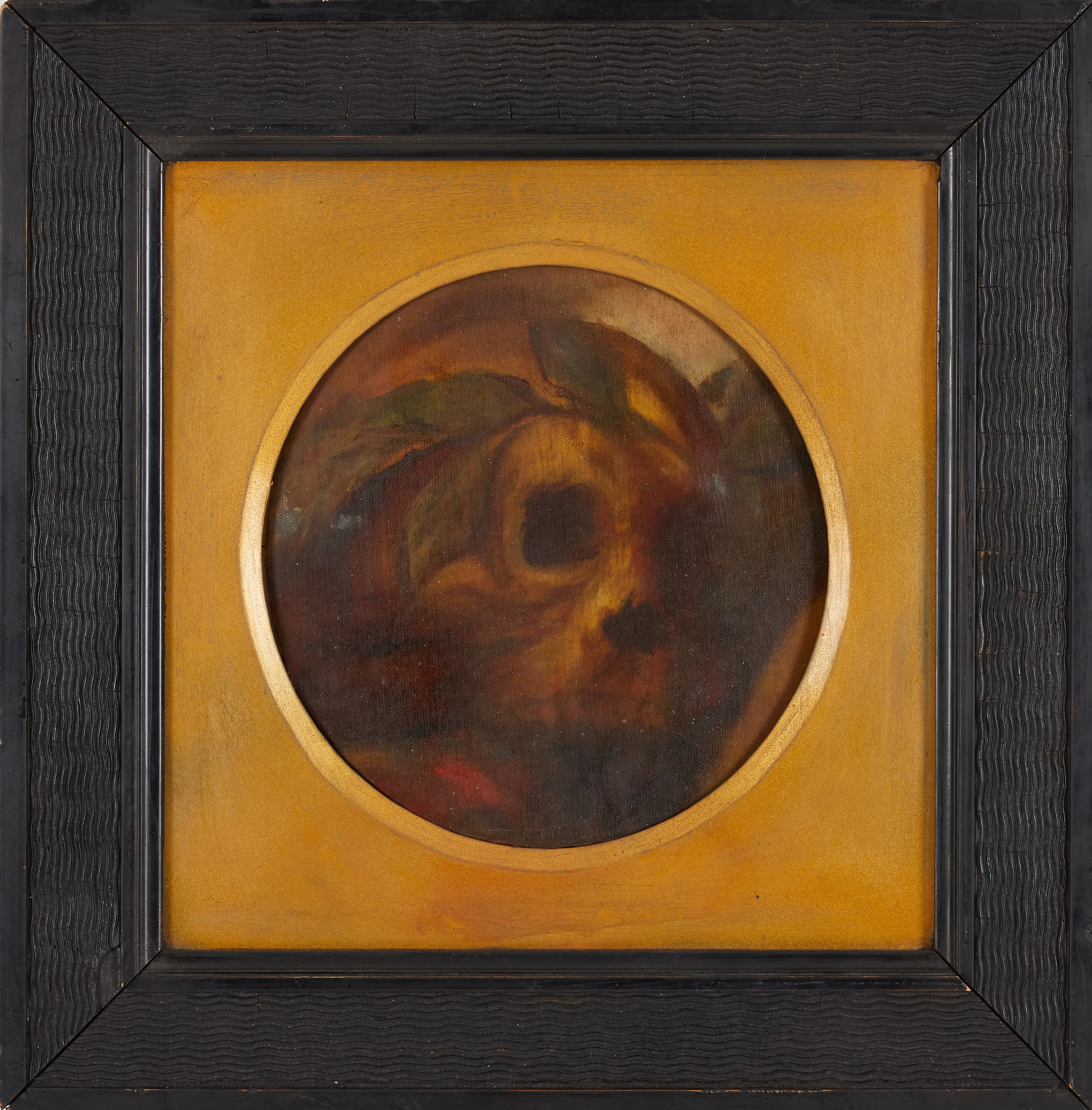 OKÄND KONSTNÄR. Memento Mori med lagerkrönt kranium, olja på duk