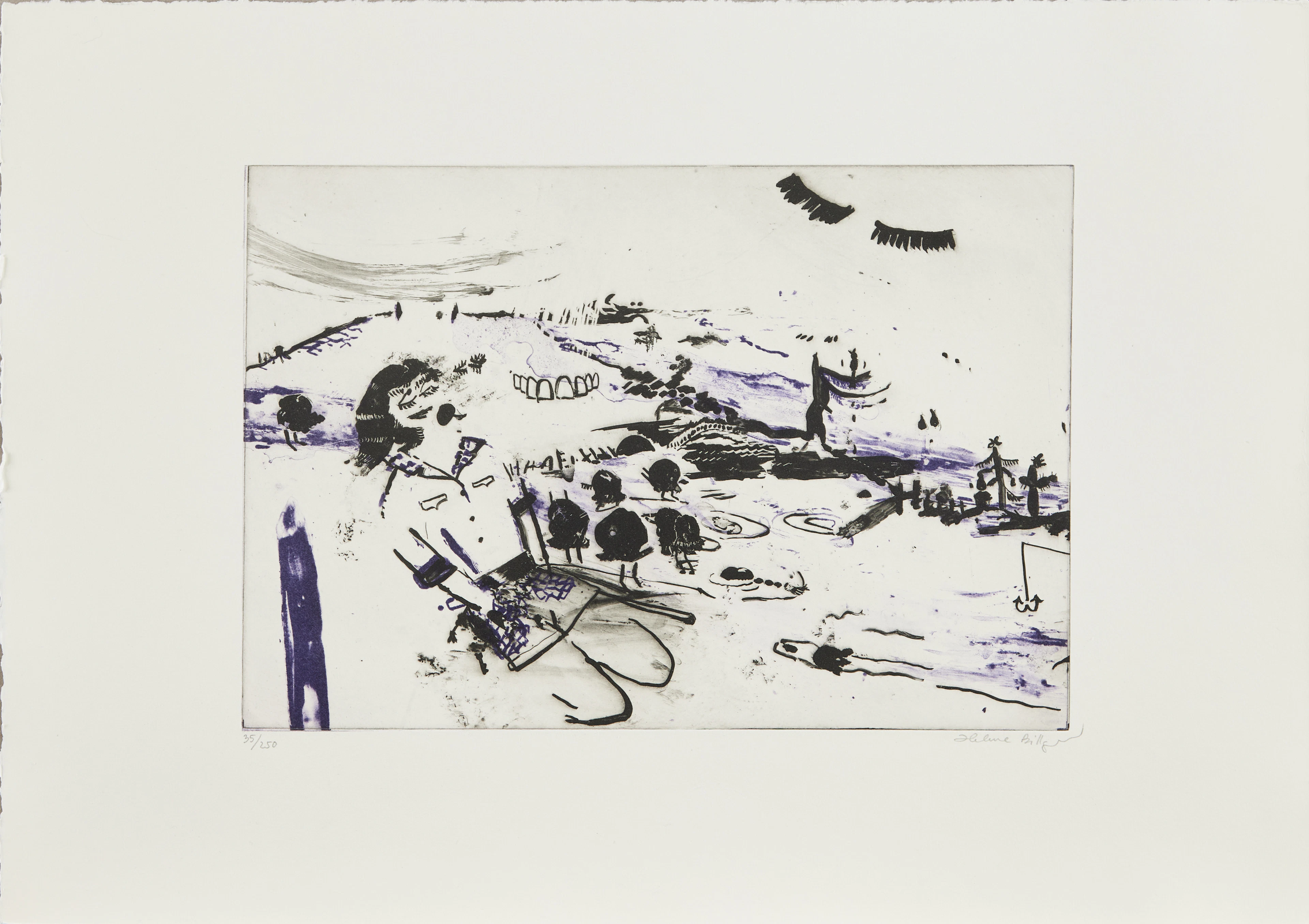 HELENE BILLGREN. (f. 1952) Komposition, etsning, signerad. Numrerad 35/250.