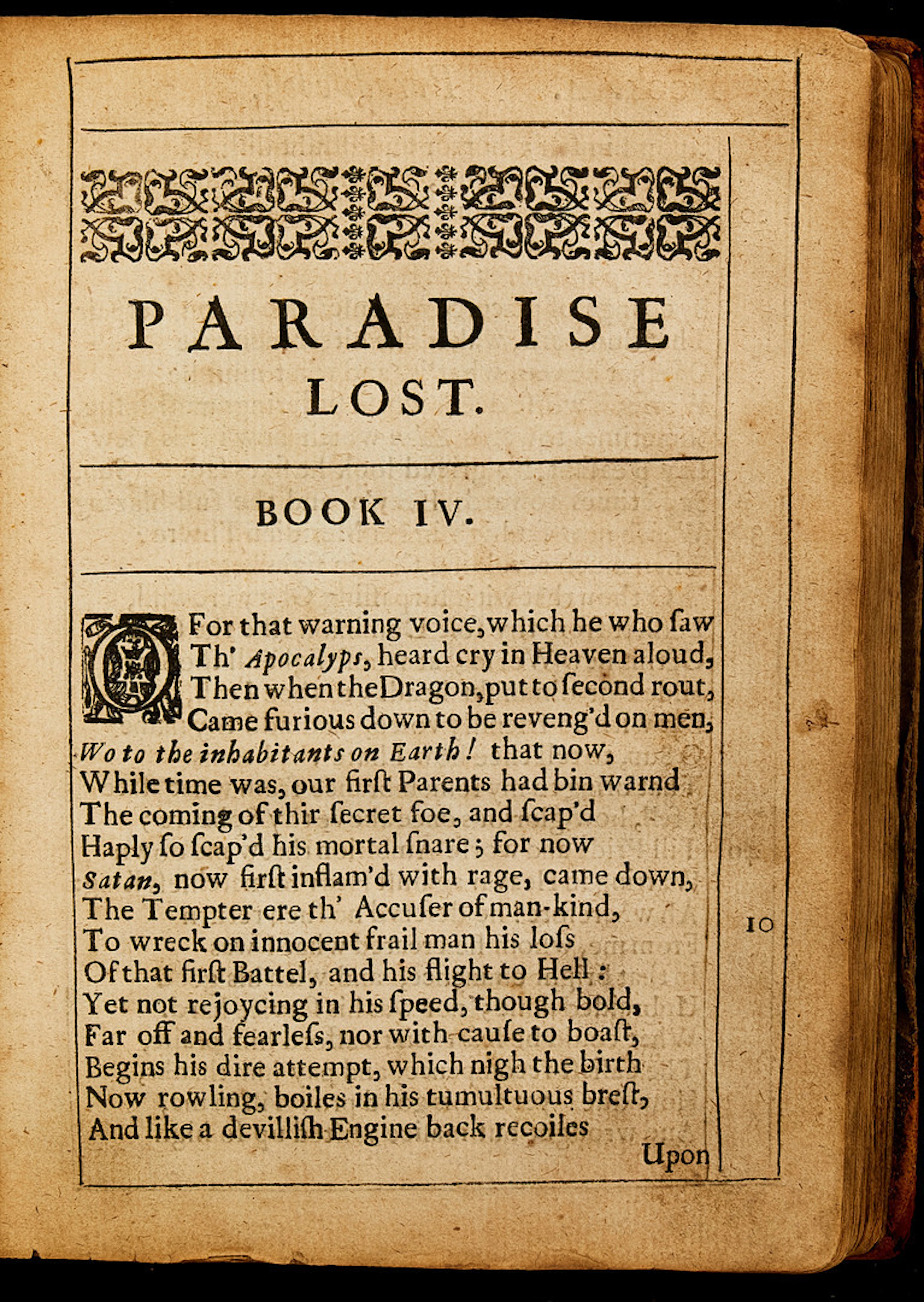 FIRST EDITION OF MILTON'S PARADISE LOST, 1667.
