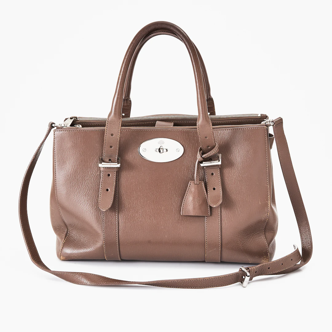 MULBERRY, Bayswater Double Zip, metallbeslag, ställbara top handle-handtag