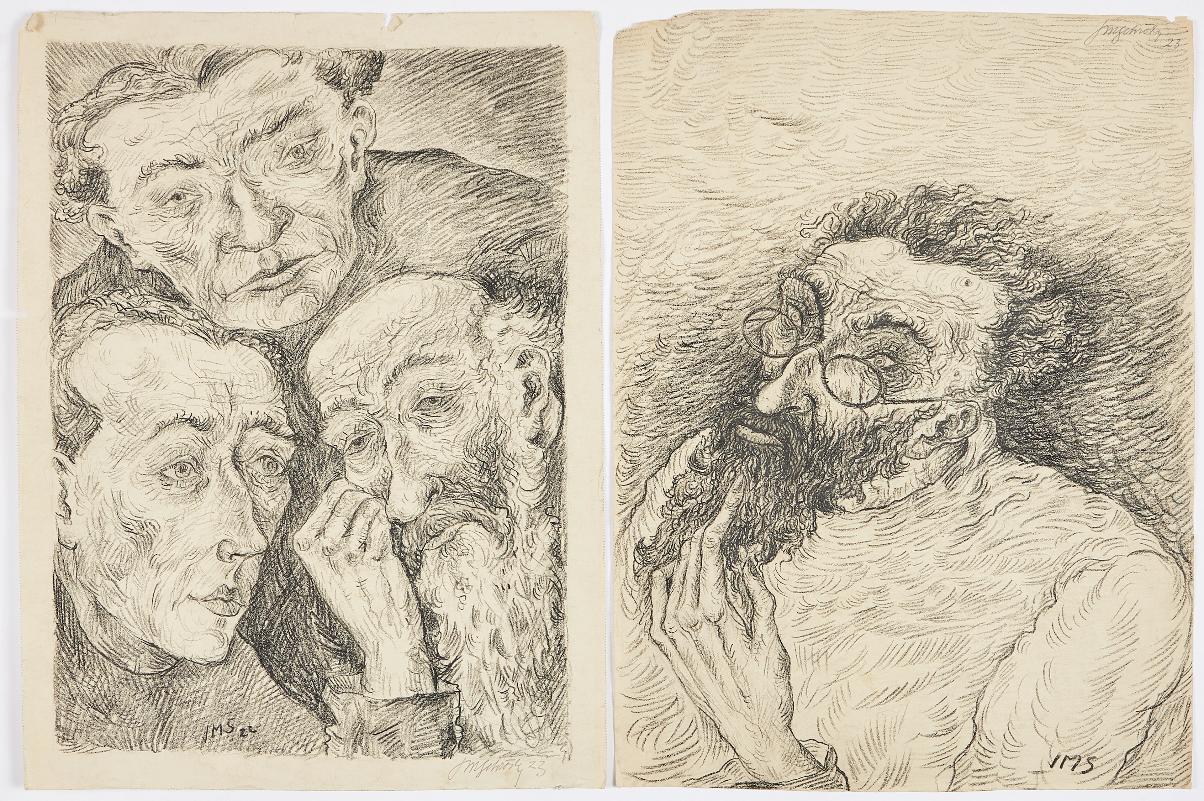 JOSEF MARIA SCHRÖDER ( TYSK 1886-1962). Grupporträtt respektive porträtt