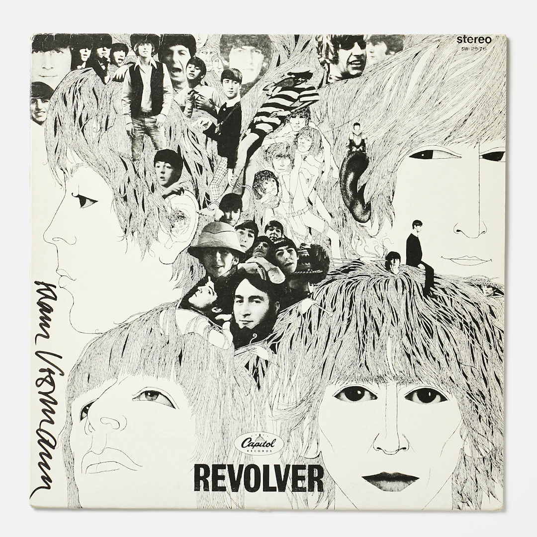 KLAUS VOORMANN, signerad skiva, Lpn "Revolver", signerad av omslagets