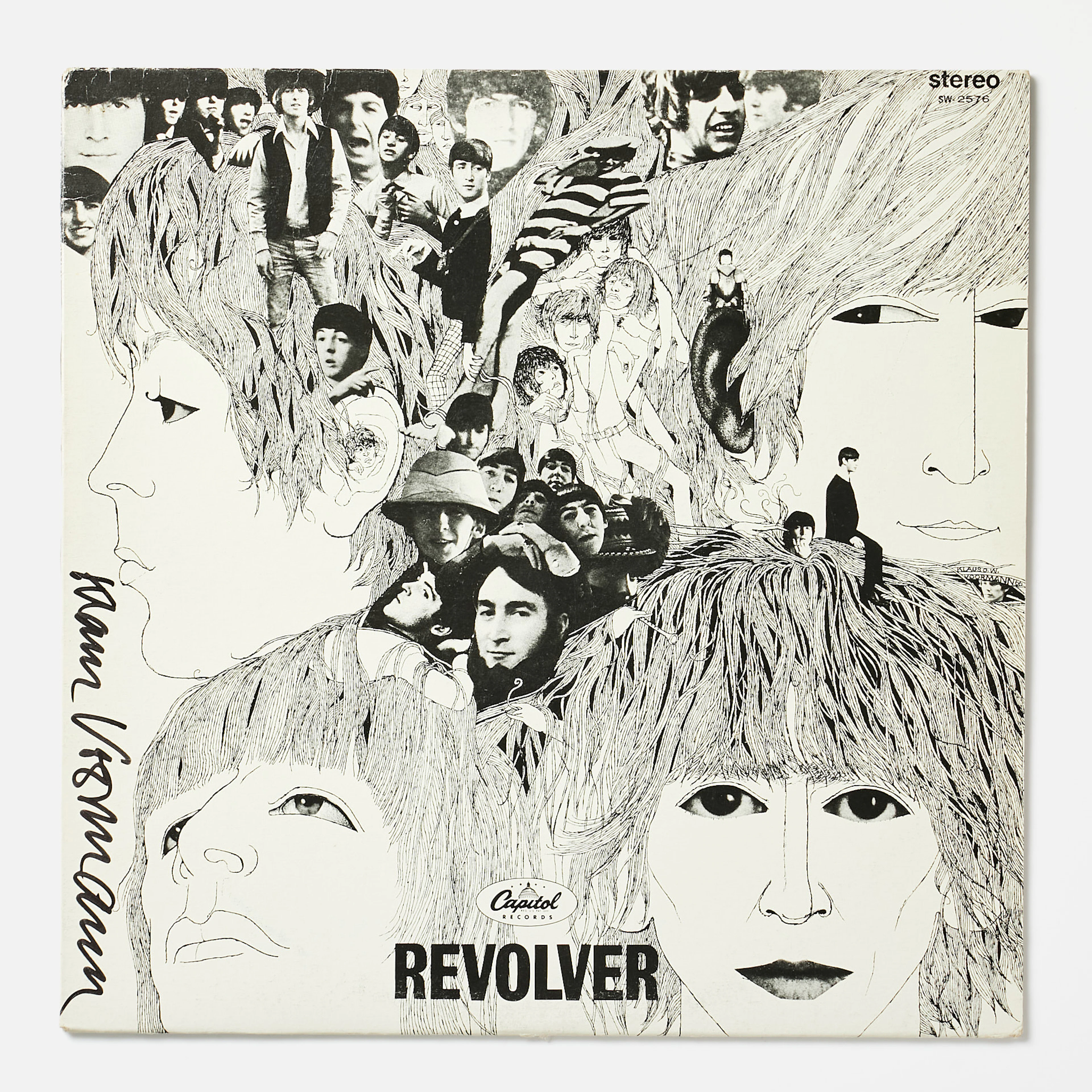 KLAUS VOORMANN, signerad skiva, Lpn "Revolver", signerad av omslagets