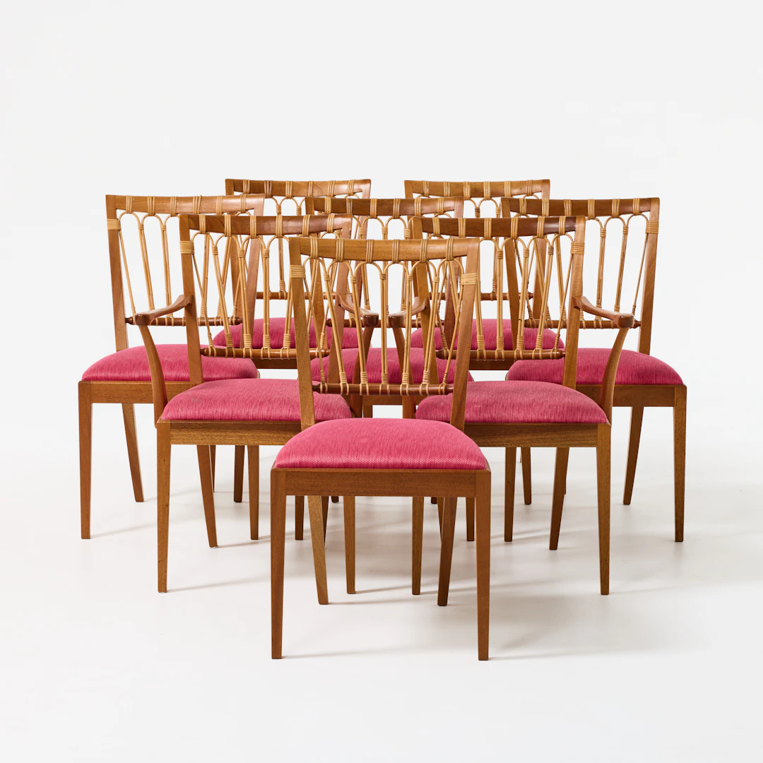 JOSEF FRANK. Stolar, åtta stycken, varav två med karm, Firma Svenskt