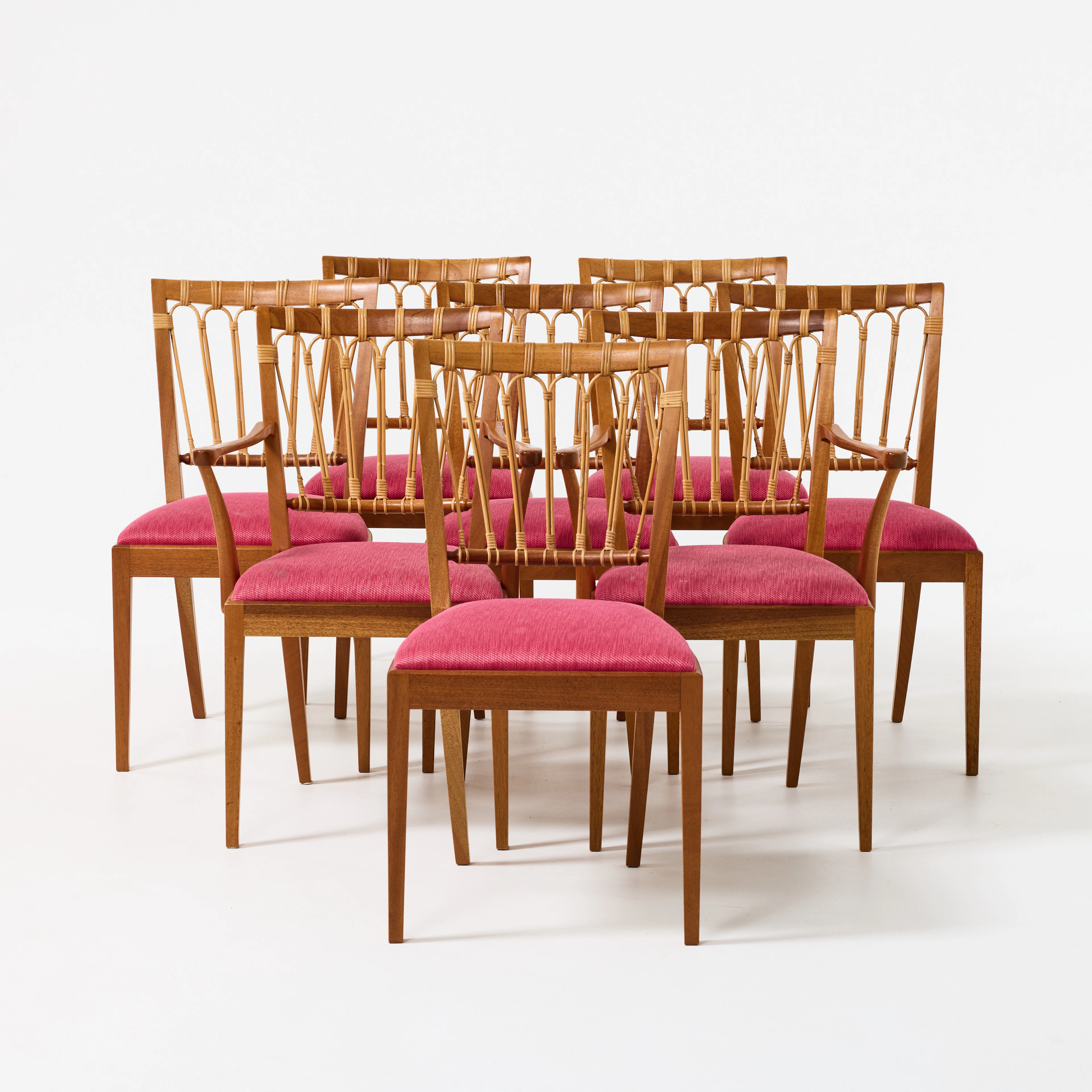 JOSEF FRANK. Stolar, åtta stycken, varav två med karm, Firma Svenskt