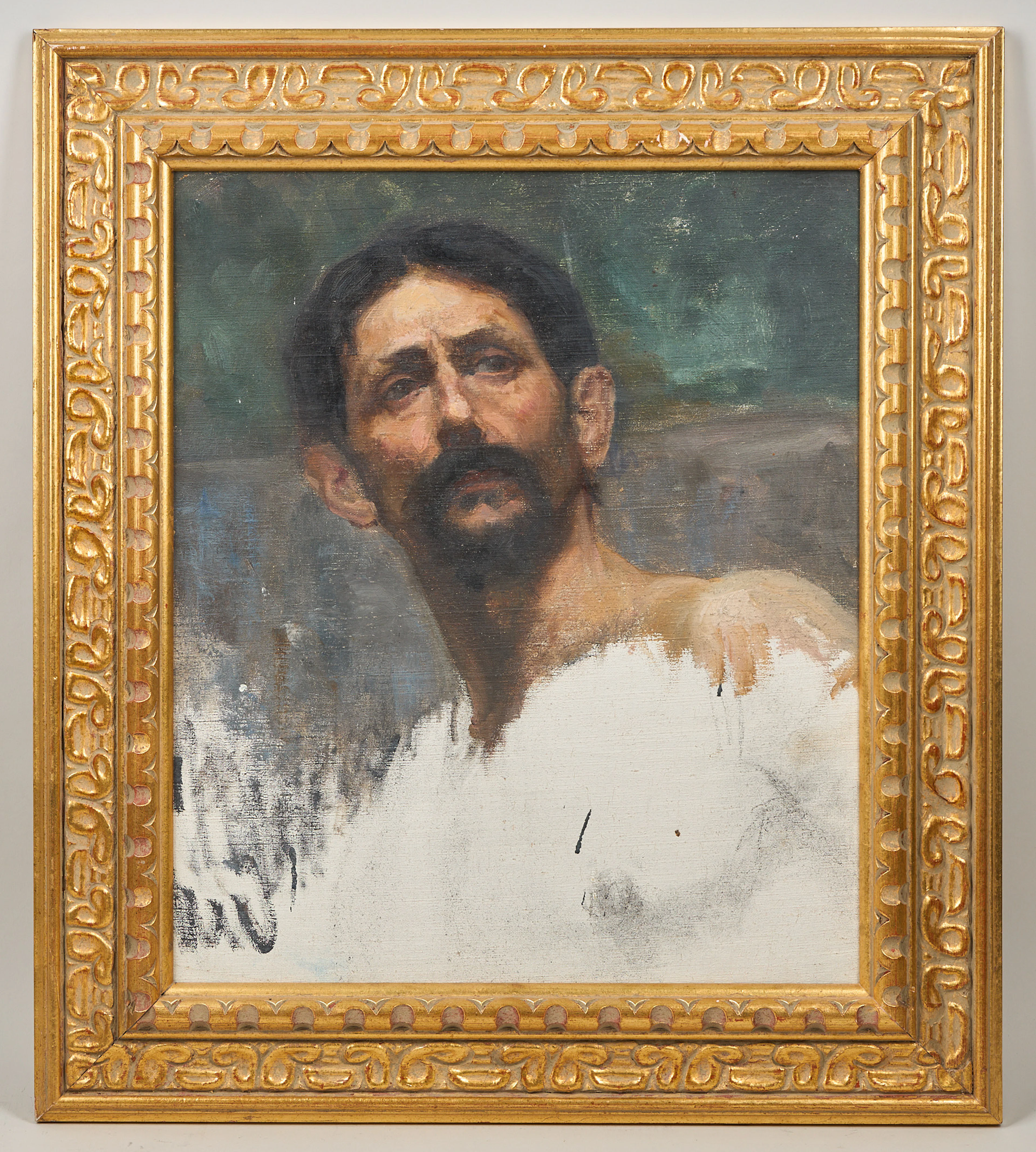 ILYA EFIMOVICH REPIN. Porträttstudie till "Black Sea Freemen", olja på duk.