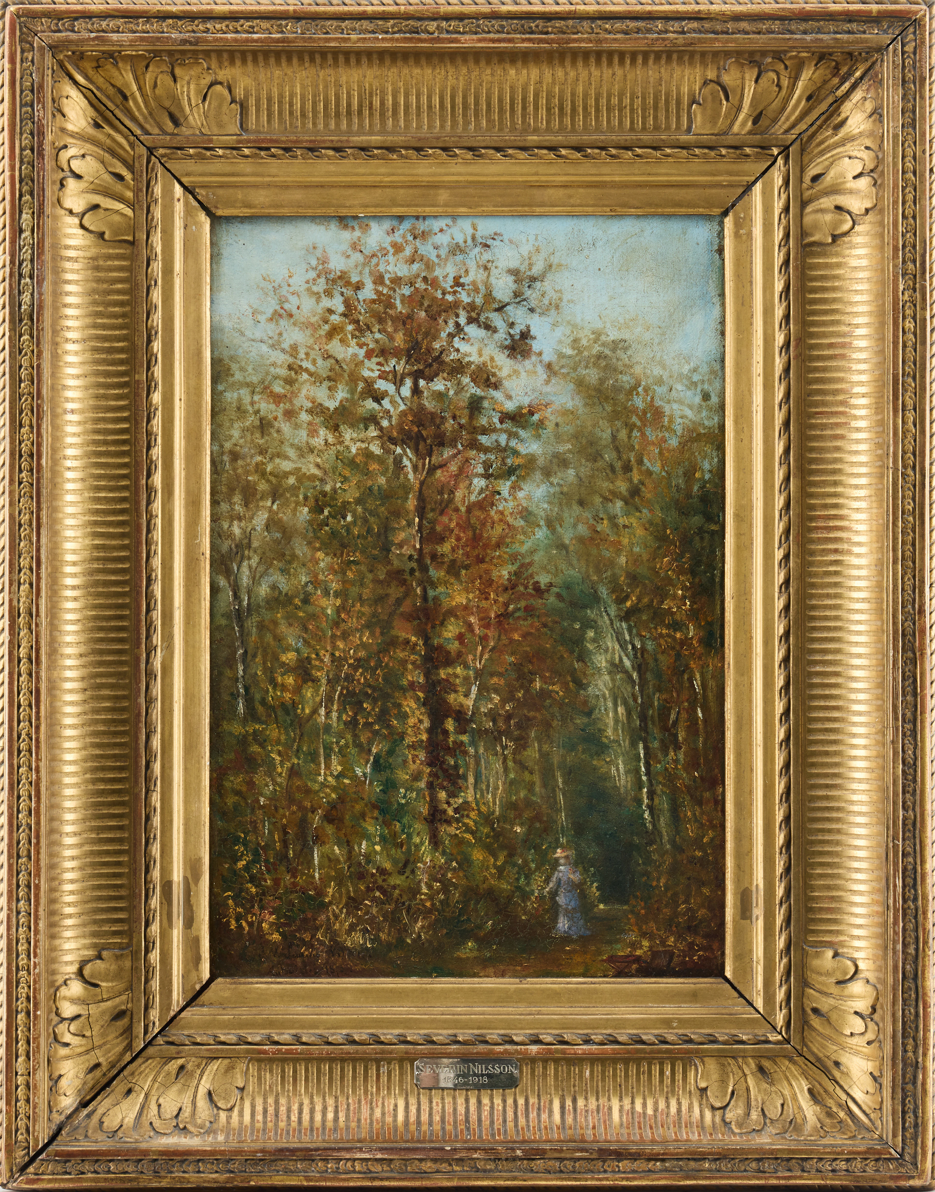 SEVERIN NILSON. Kvinna i höstskog.