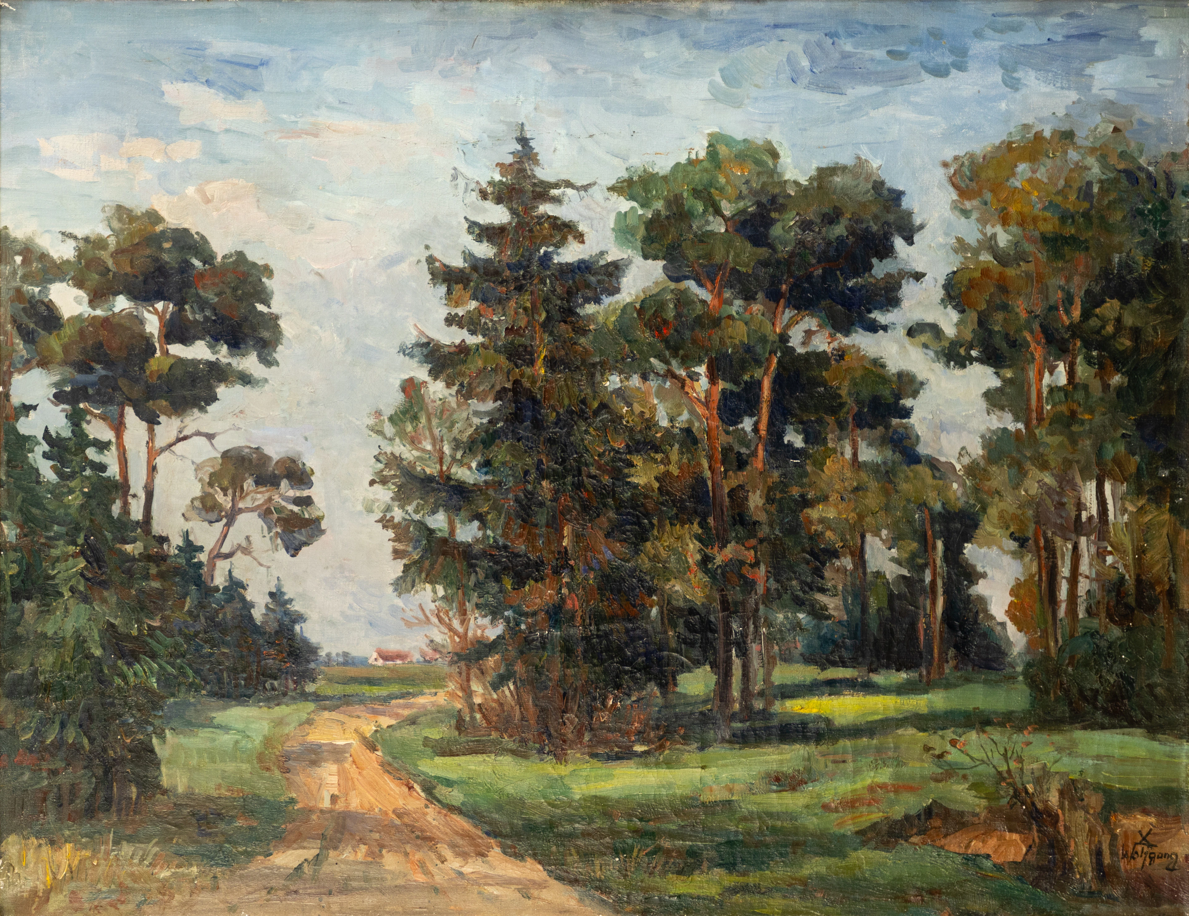 ALEXANDER WOLFGANG (1894-1970). Landschaft mit Waldweg.