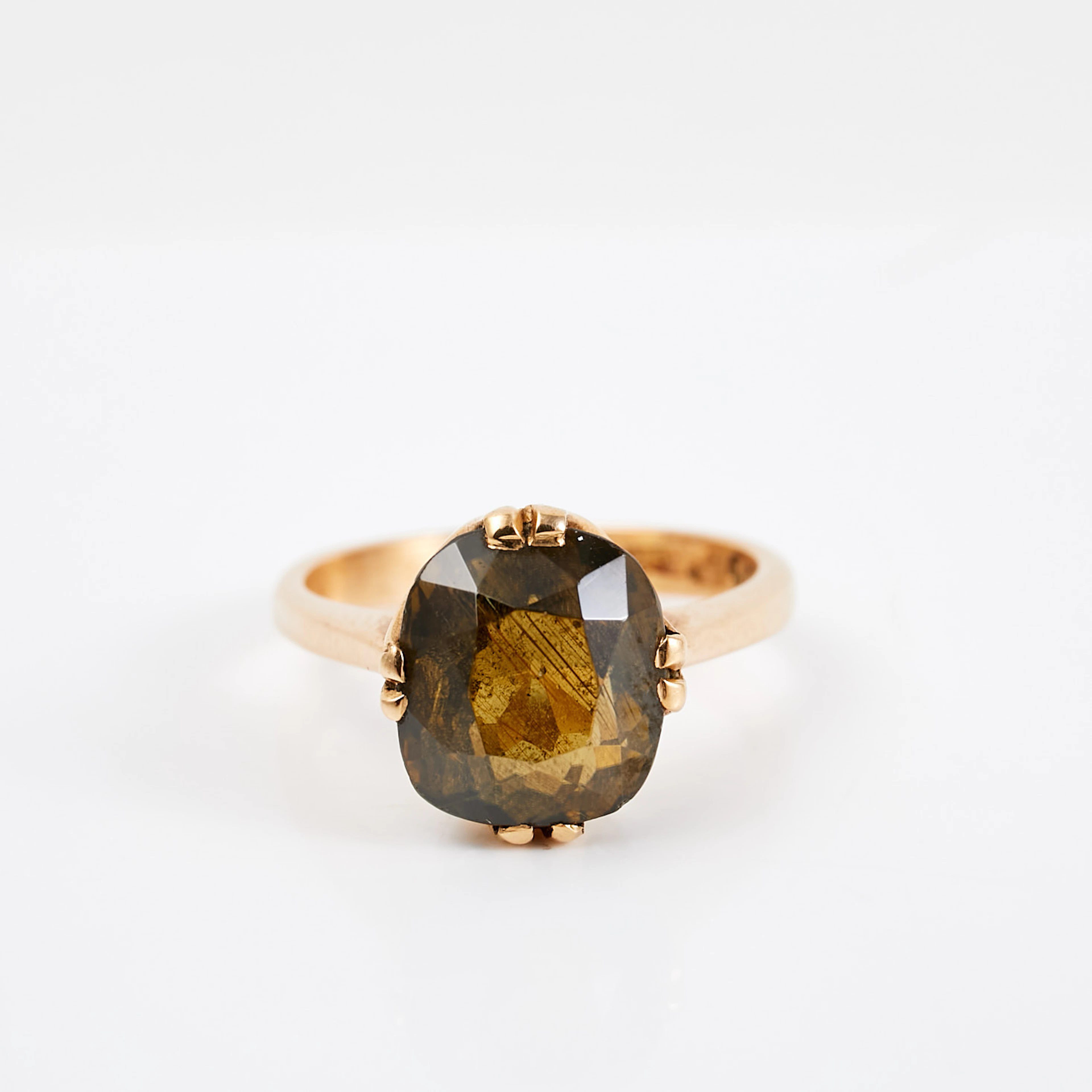 RING, 18 k guld, 1 kuddslipad zirkon, Sellen Lars-Ola Guldsmed, Stockholm