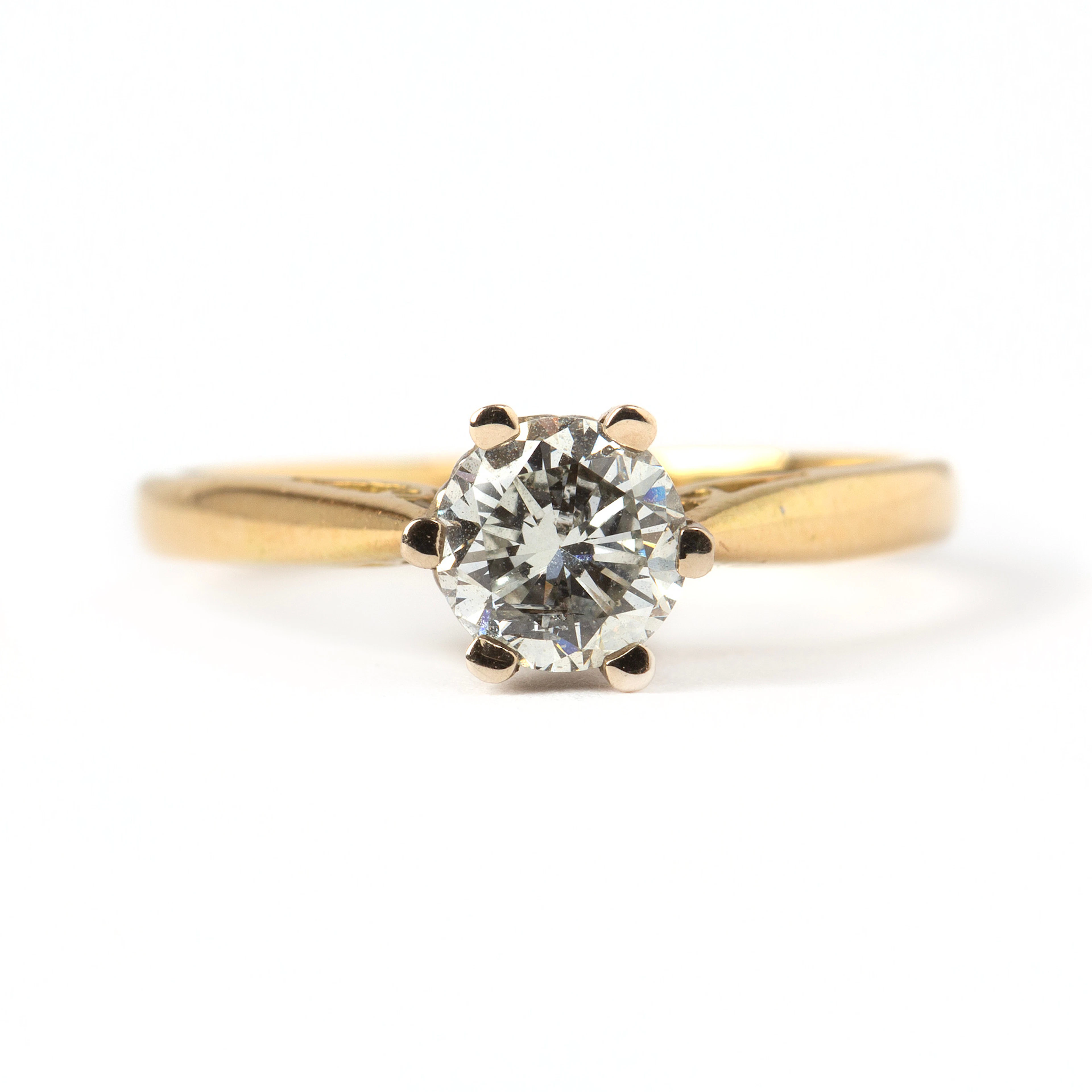 RING, 18K guld med diamant.