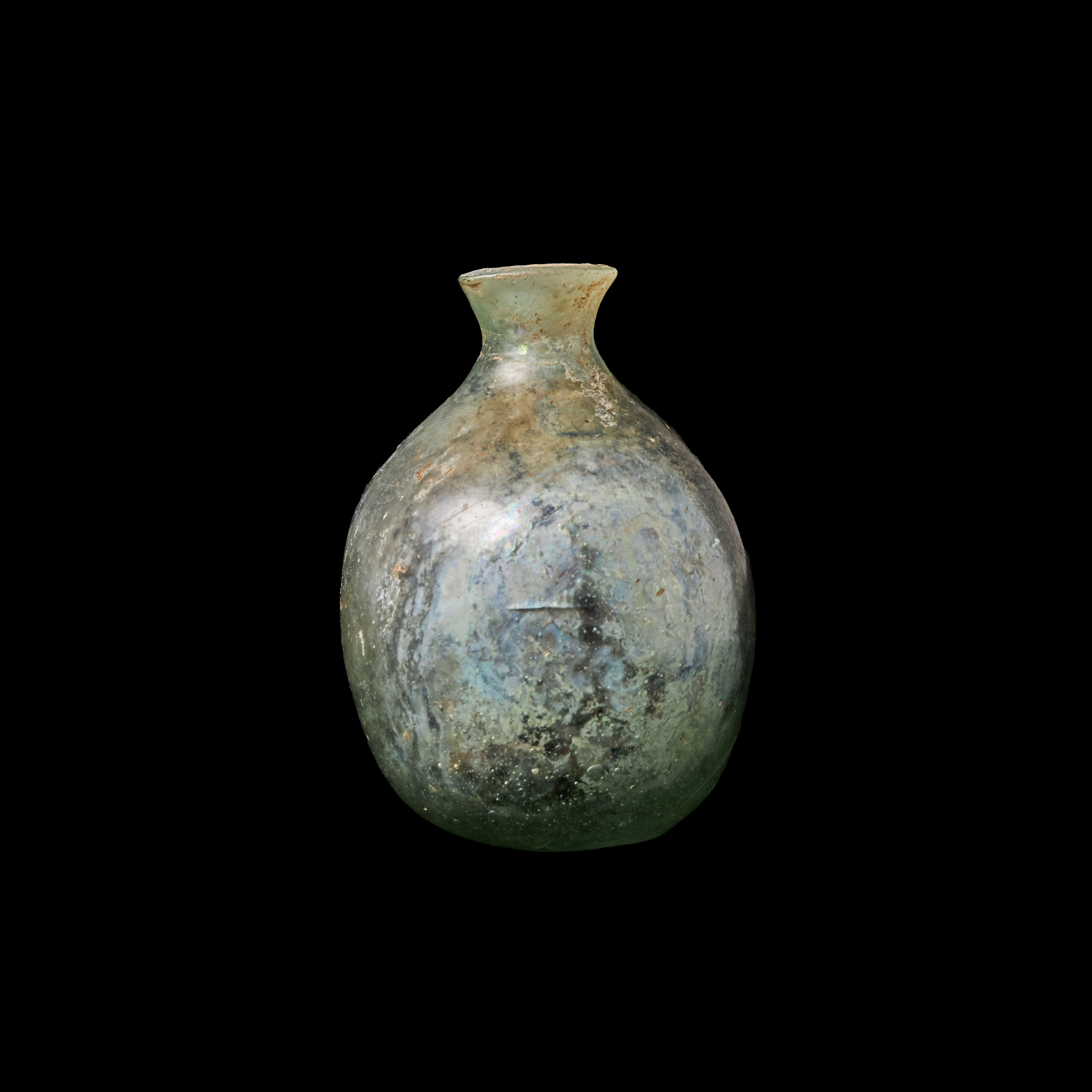FLASKA i glas, romersk/bysantinsk, ca 0-500 e Kr, glas.