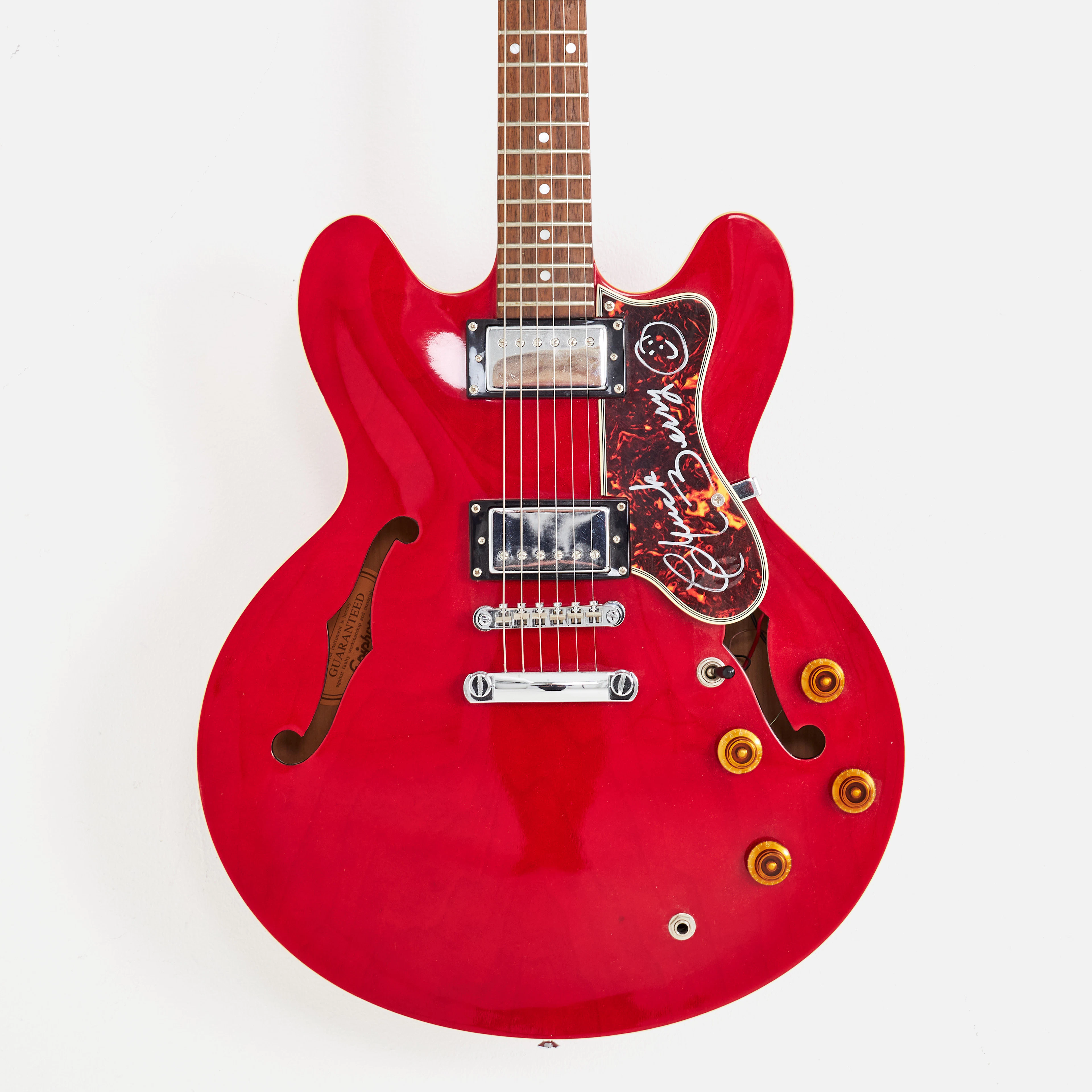 CHUCK BERRY, signerad gitarr, Epiphone ES-335 Dot signerad av Chuck