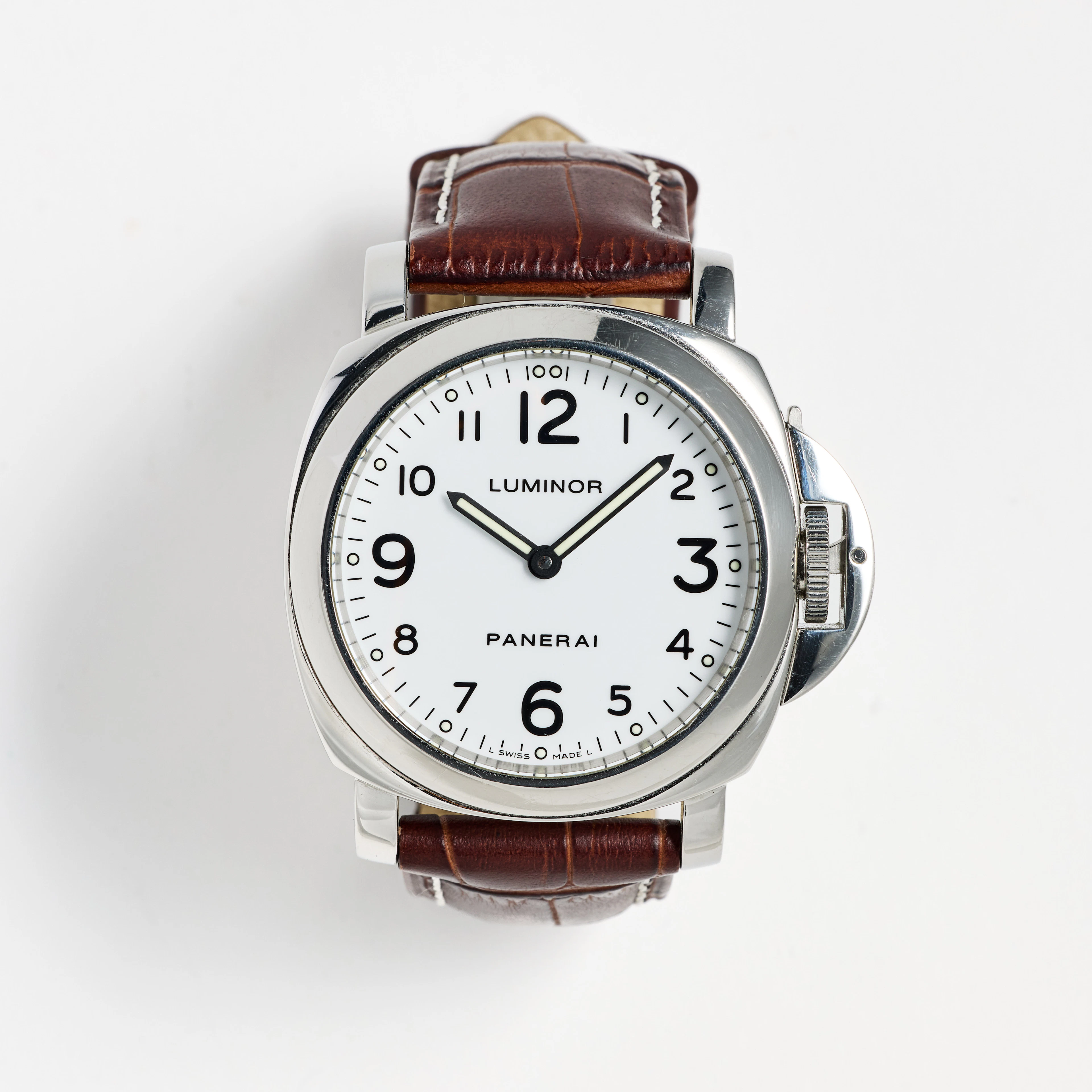 PANERAI, Luminor, Base, armbandsur, 44 mm, stål, certifikat, april 2004.