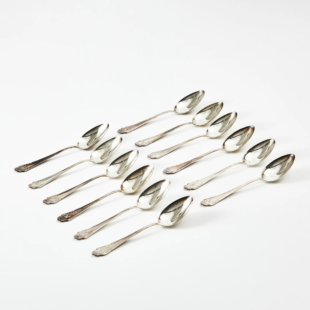 Matskedar, 12 st, silver, Skandia Silver-& Nysilver Ab, Stockholm, 1935.