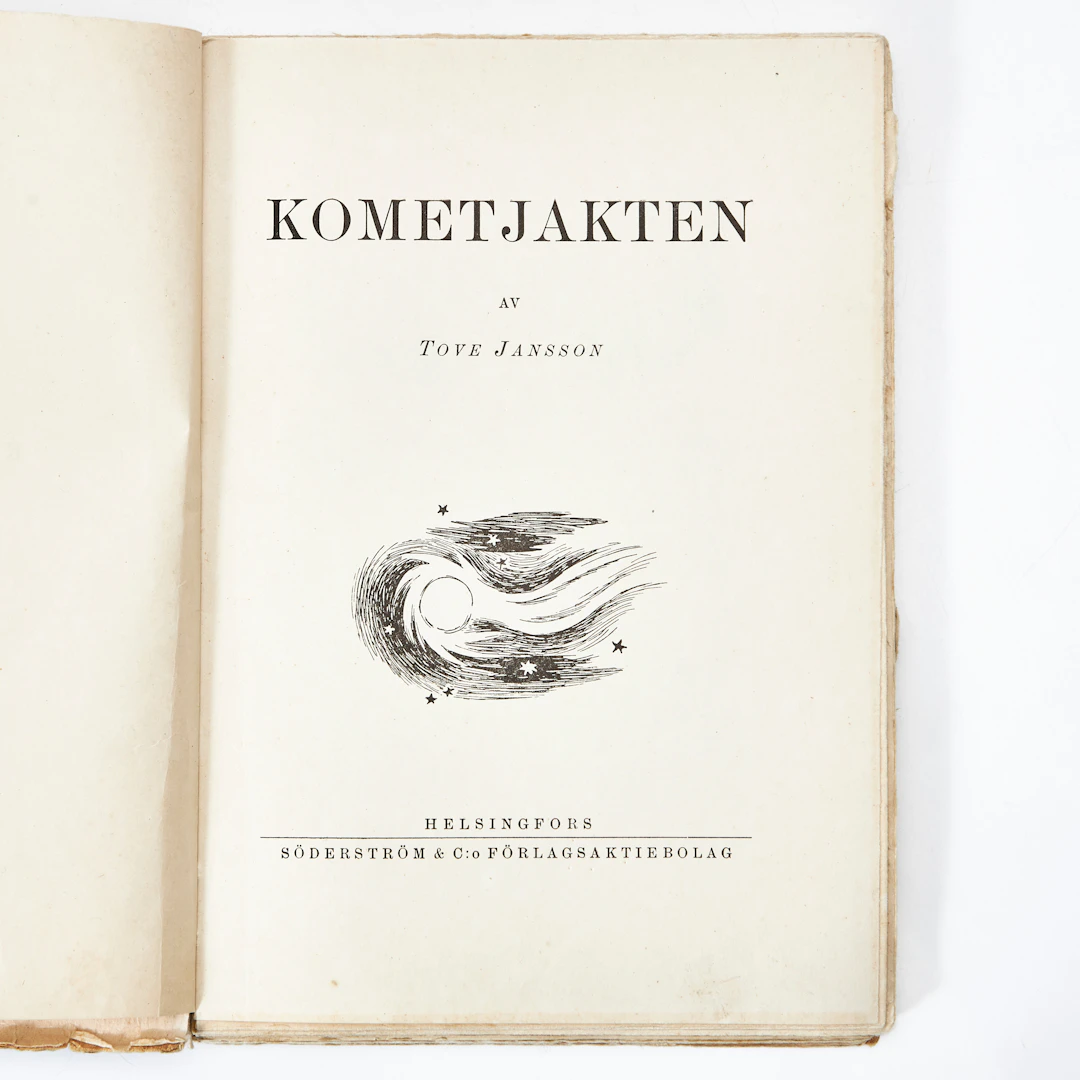 KOMETJAKTEN AV TOVE JANSSON, första upplagan, Helsingfors 1946.