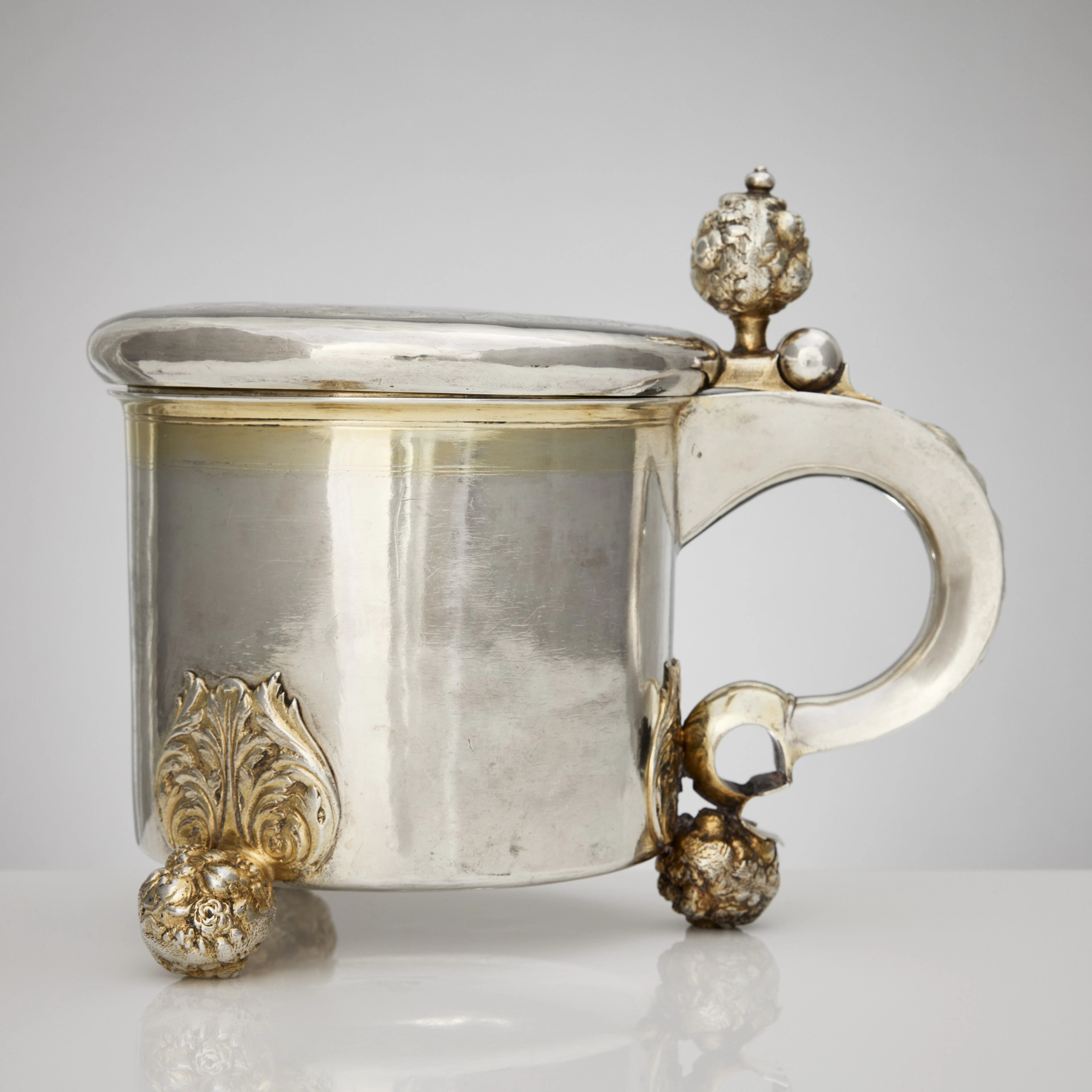 RUDOLPF WITTKOPF. Dryckeskanna, silver, Stockholm 1695. Barock.