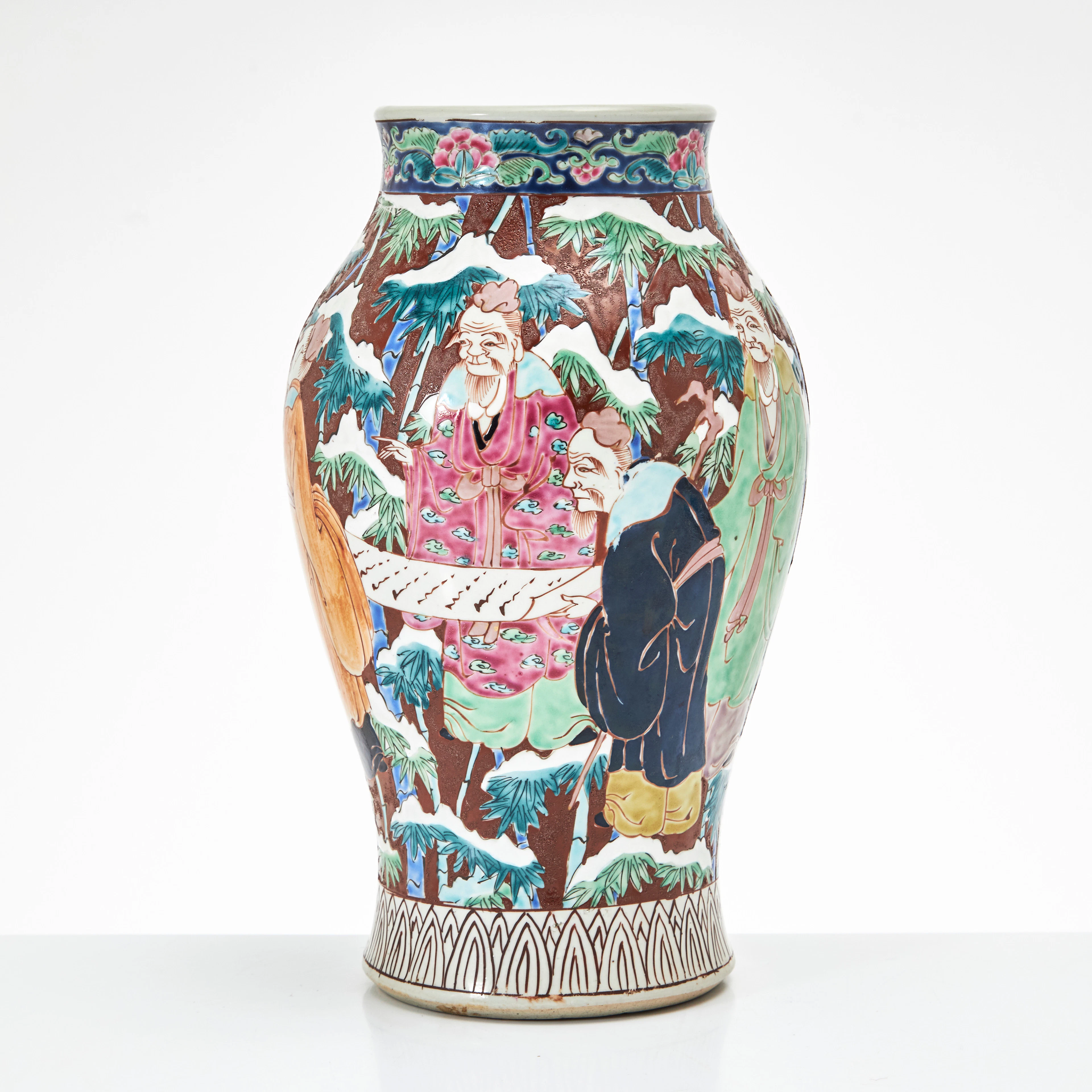 VAS, porslin, Japan, 1900-tal, dekor med figurscen.
