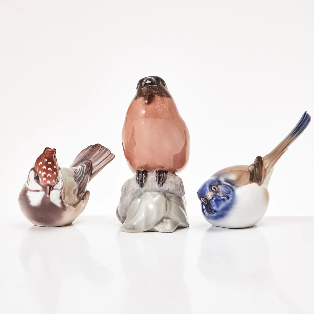 FIGURINER, 3 st, porslin, Danmark, Dahl Jensen (1050), B&G (E/633) (1909).