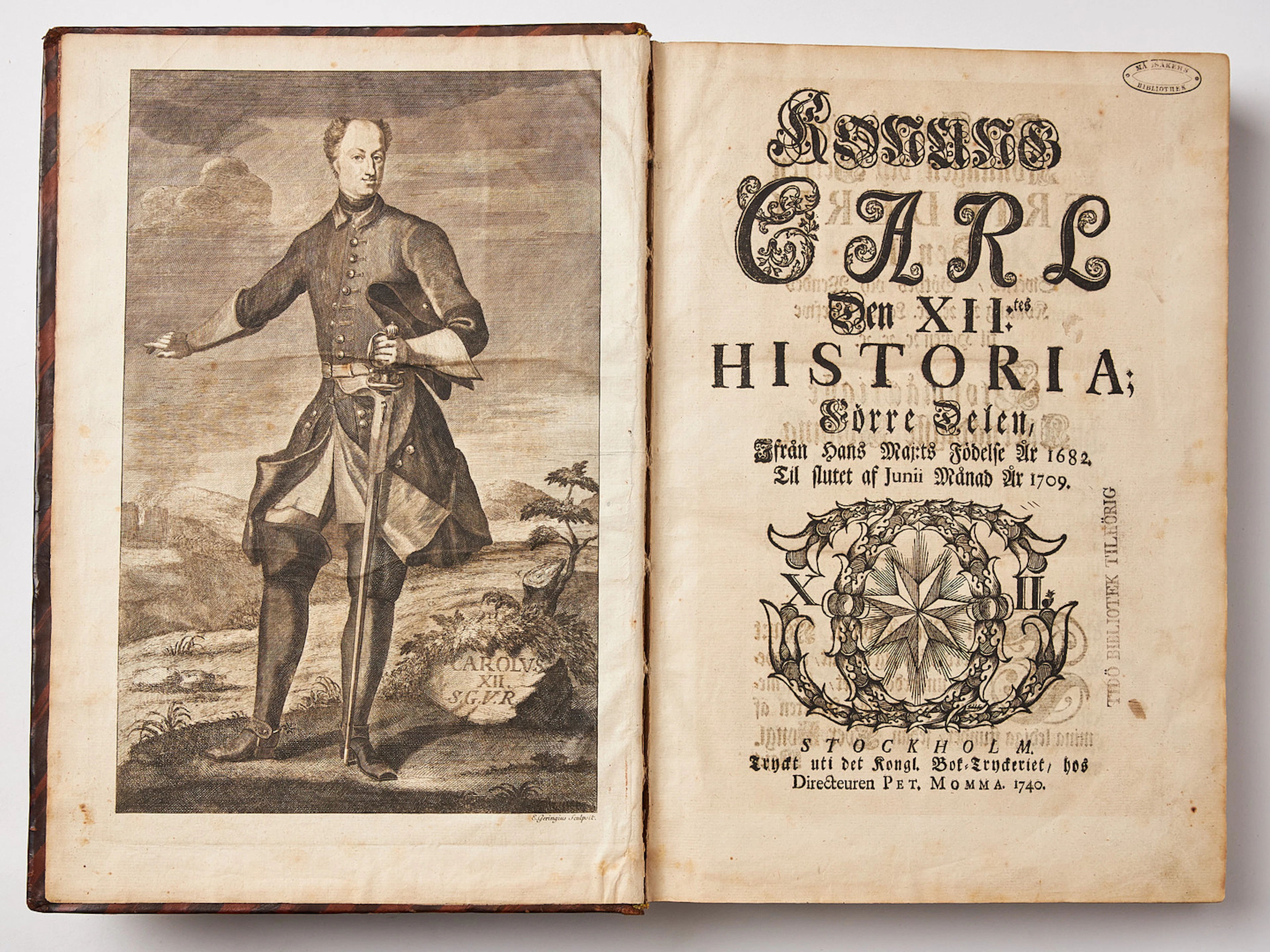 ORDBERG, KARL XII:S HISTORIA, 1740, 2 volymer.