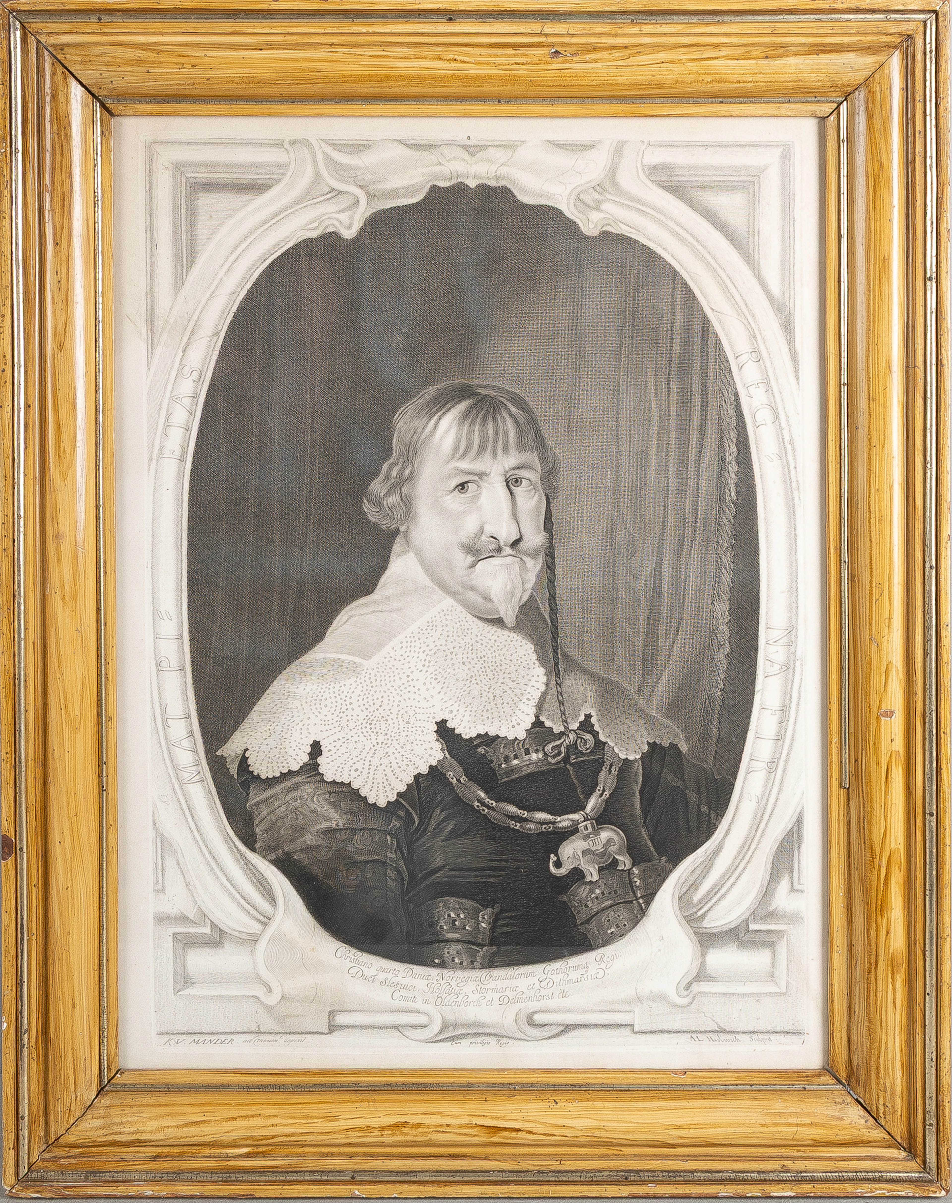 ALBERT HAELWEGH (1610-1675), kopparstick, porträtt av Christian IV