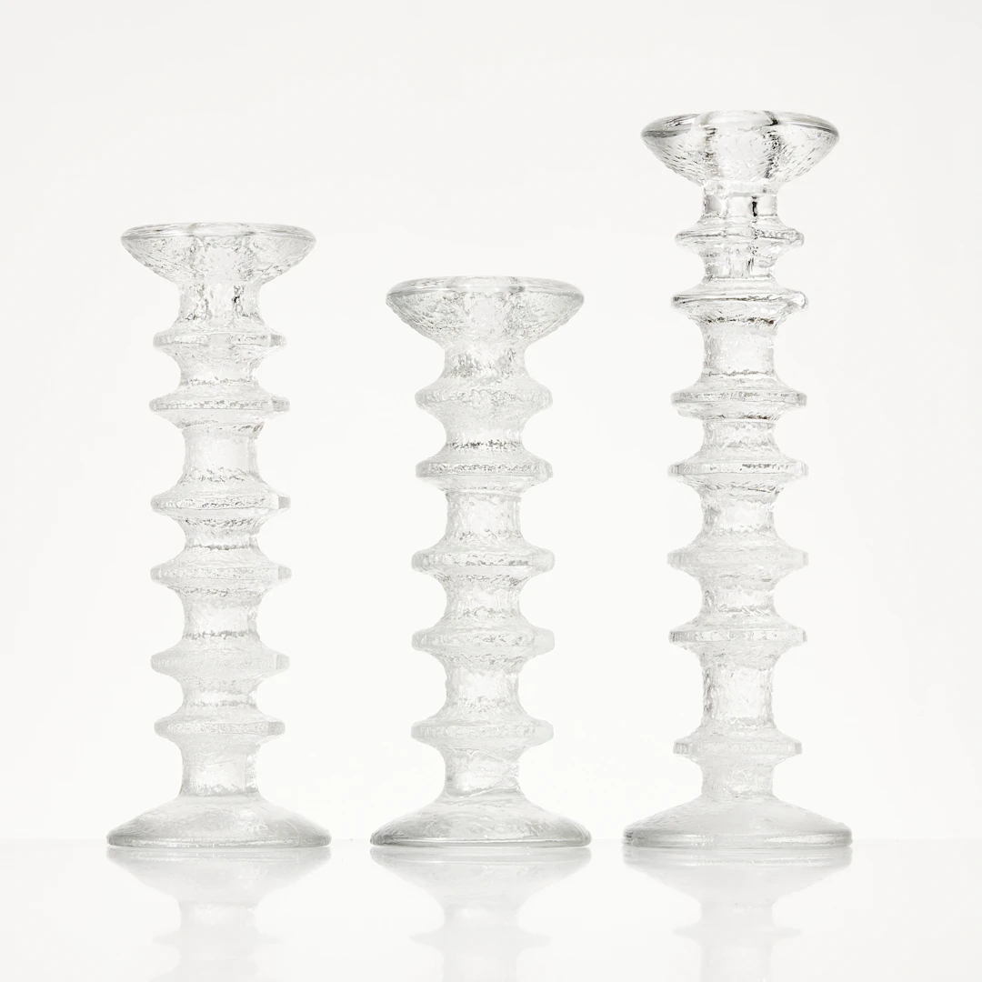 TIMO SARPANEVA. "Festivo", ljusstakar, 3 st, Iittala, formgivningsår 1966.