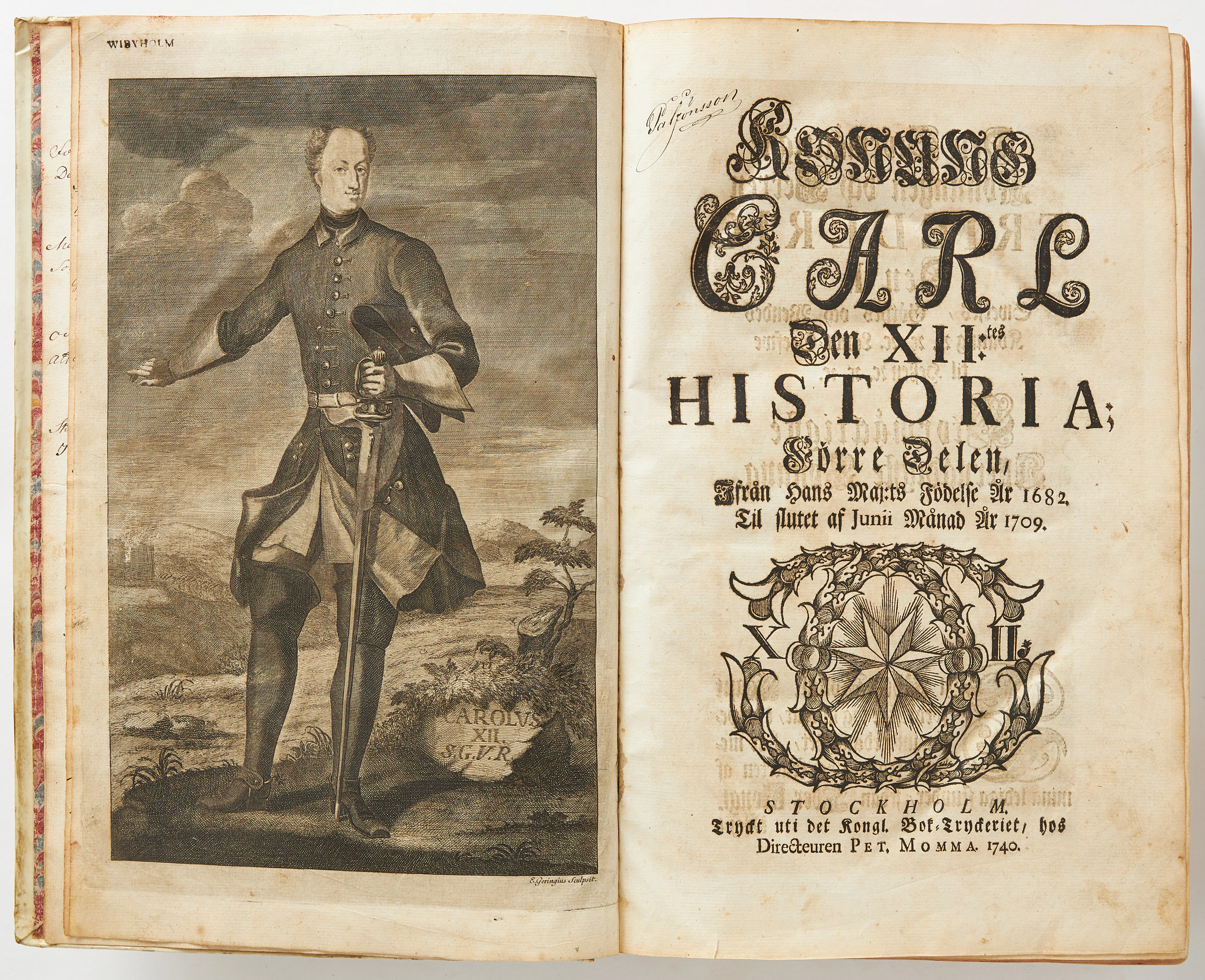 KARL XII:S HISTORIA AV NORDBERG, 1740, 2 volymer.