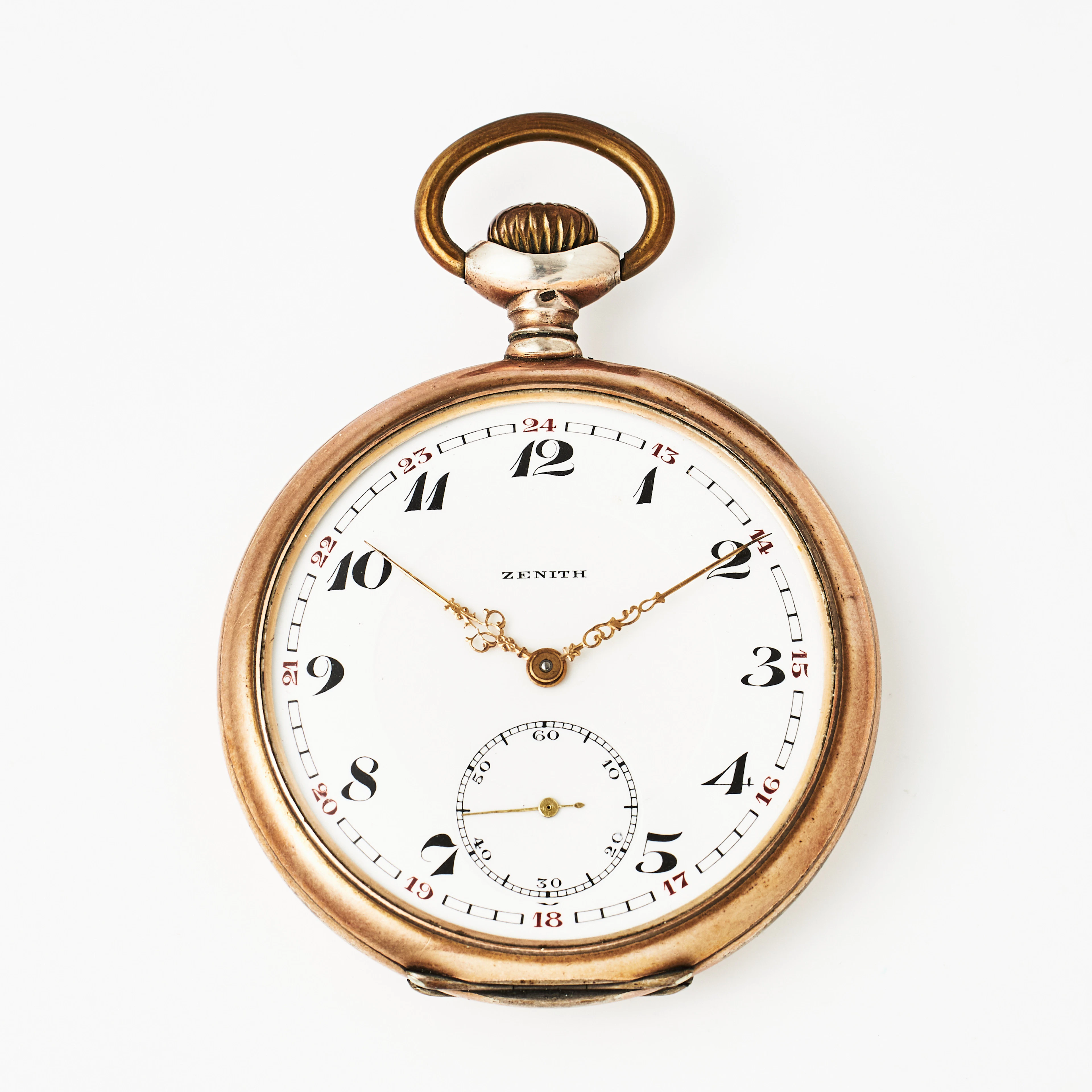 ZENITH, fickur, silver/800, vitemaljerad urtavla, arabiska siffror, plexiglas.