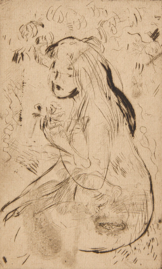 PIERRE-AUGUSTE RENOIR. "Baigneuse assise tournée à gauche (Paule Gobillard)".