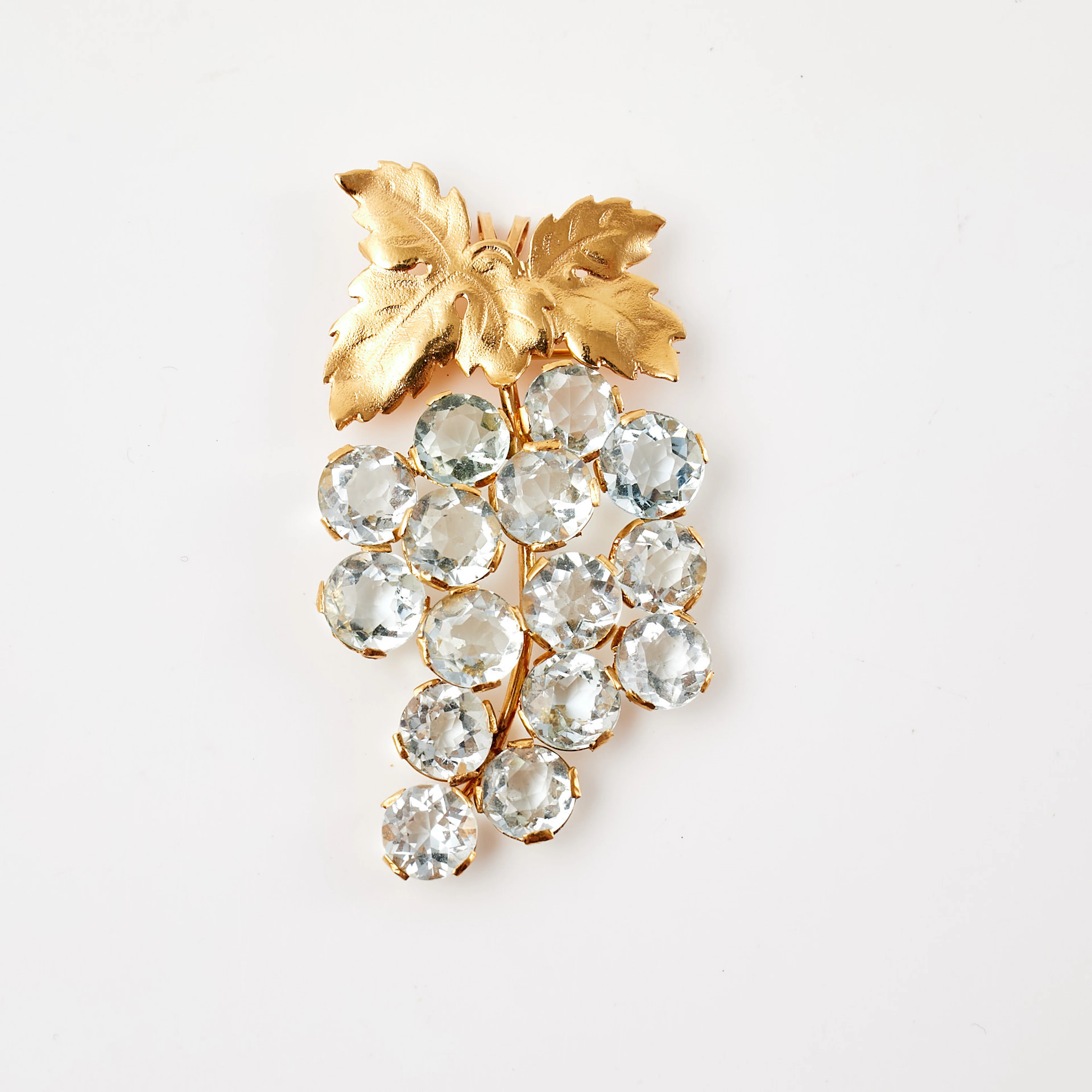 HÄNGE/BROSCH, 18 k guld, 1900-talets mitt, fasettslipade akvamariner