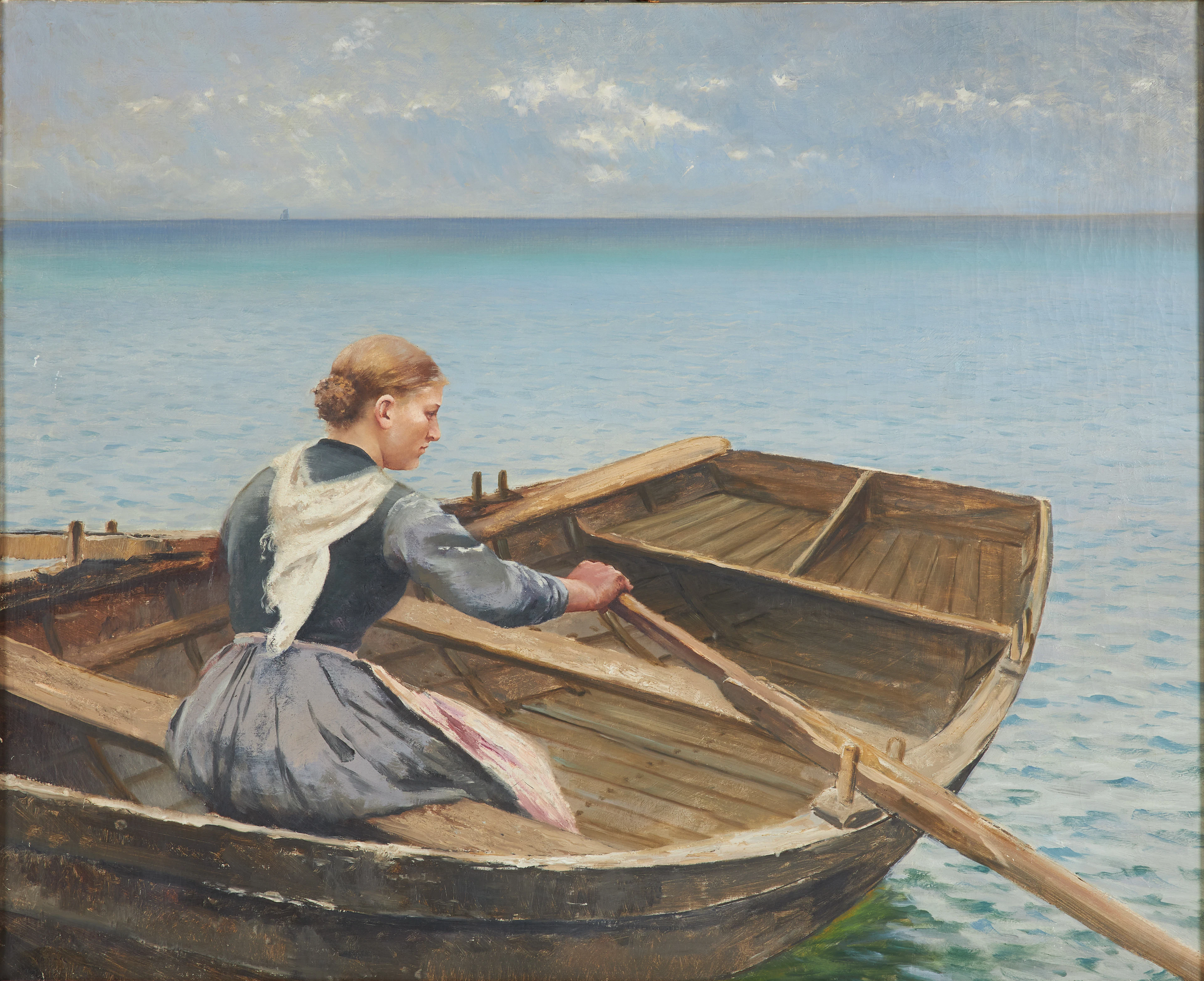 AUGUST HAGBORG. Kvinna i eka.