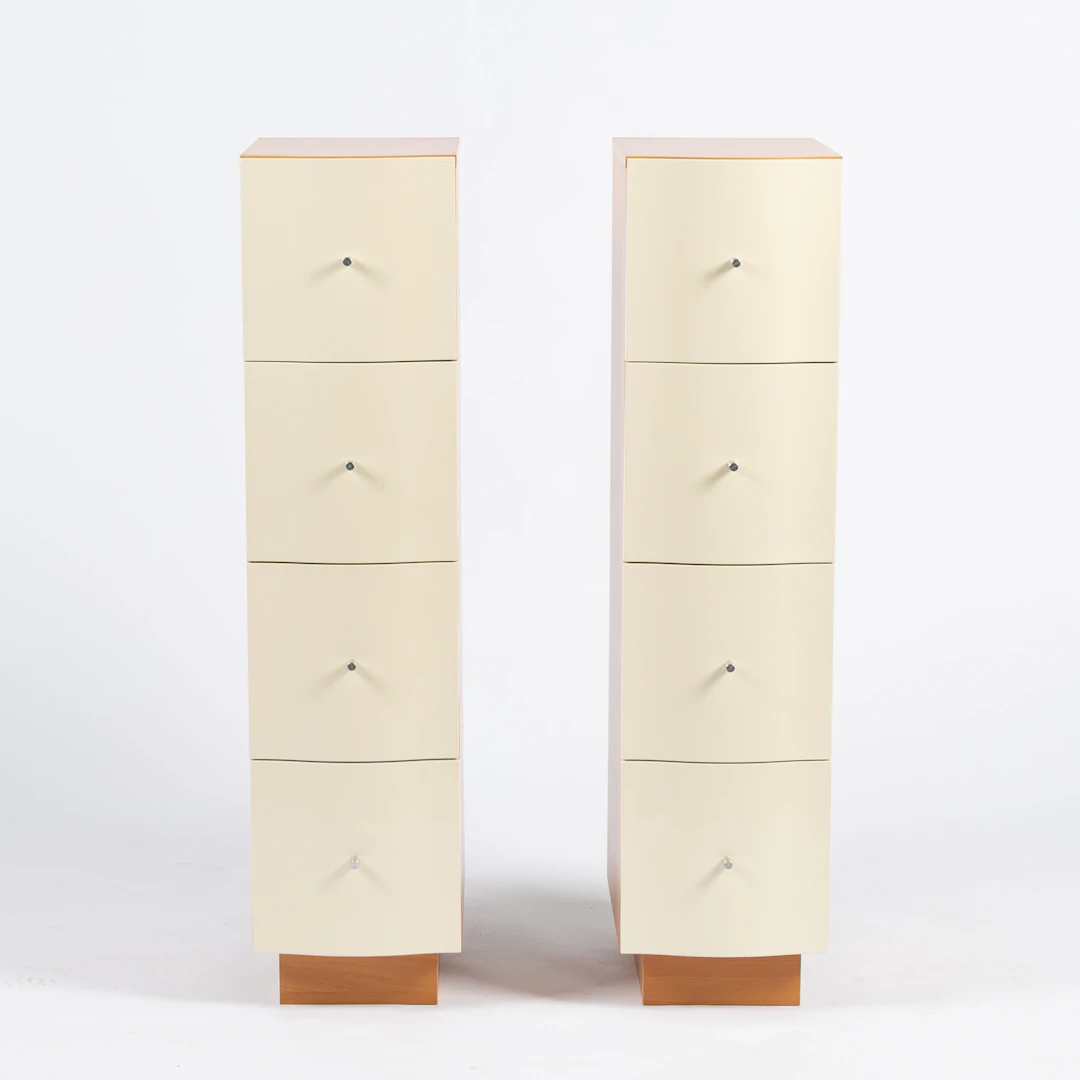 TOMAS JELINEK. Byråer, 2 st, "Vajer" Ikea, 1990-tal, stommar fanerade