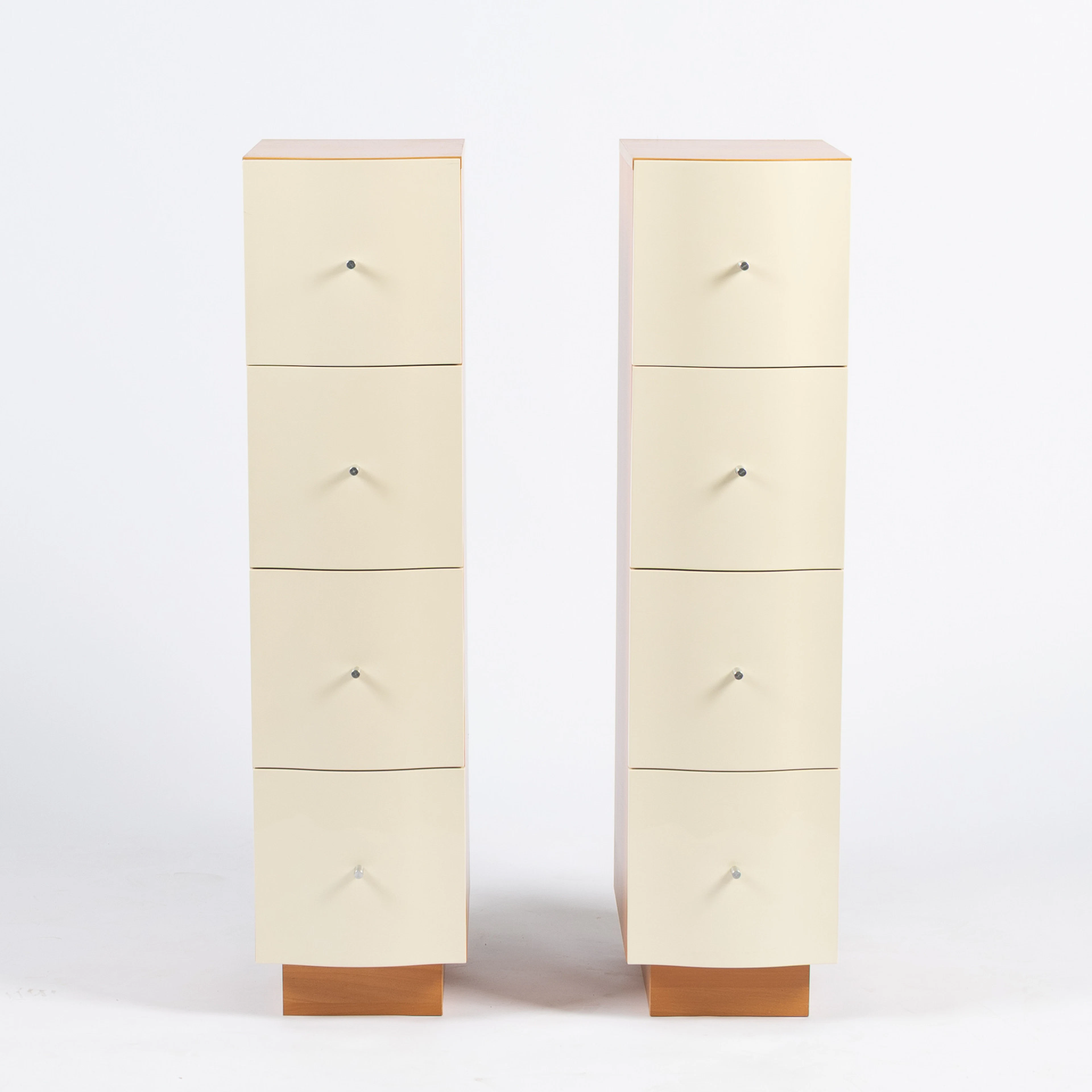 TOMAS JELINEK. Byråer, 2 st, "Vajer" Ikea, 1990-tal, stommar fanerade