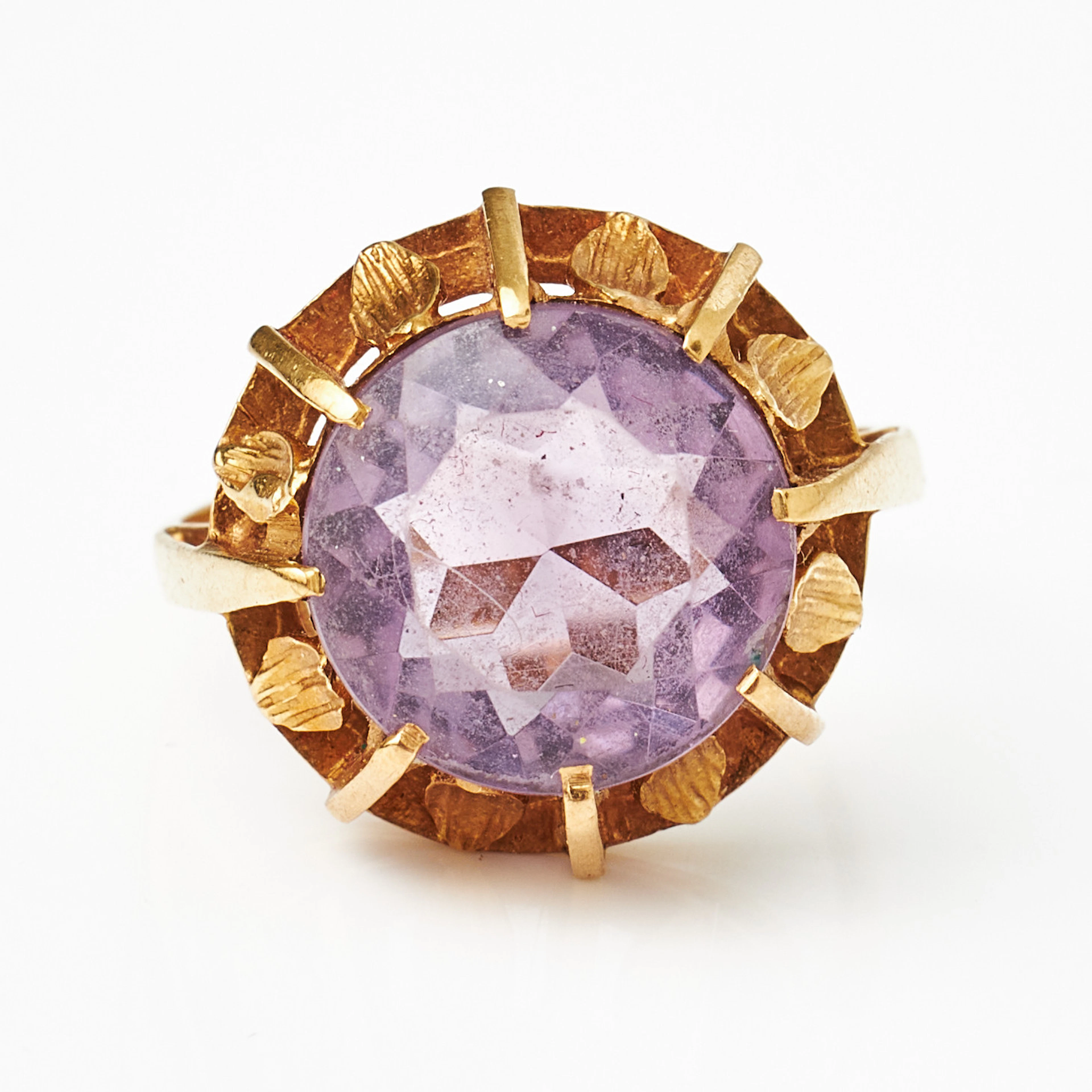 RING, 18K guld, fasettslipad ametist, svensk kontrollstämpel.