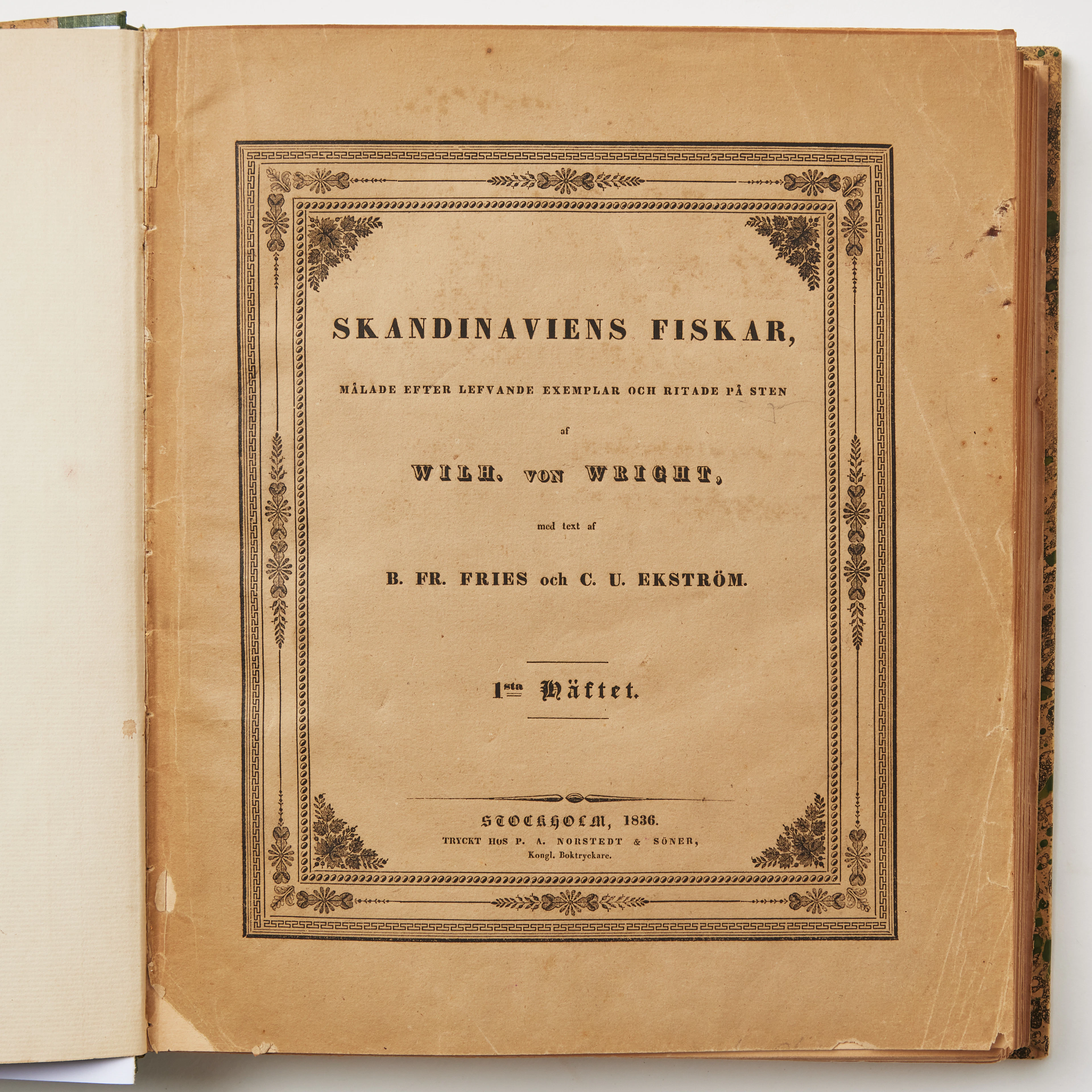 WRIGHT'S "SKANDINAVIENS FISKAR" IN THE FIRST EDITION 1836.