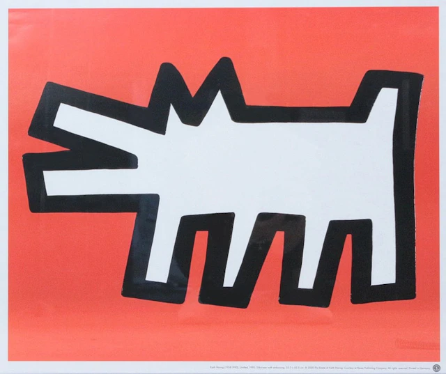 KEITH HARING. NACH. Druck, '' Barking Dog '' aus der „Icons“-Serie.