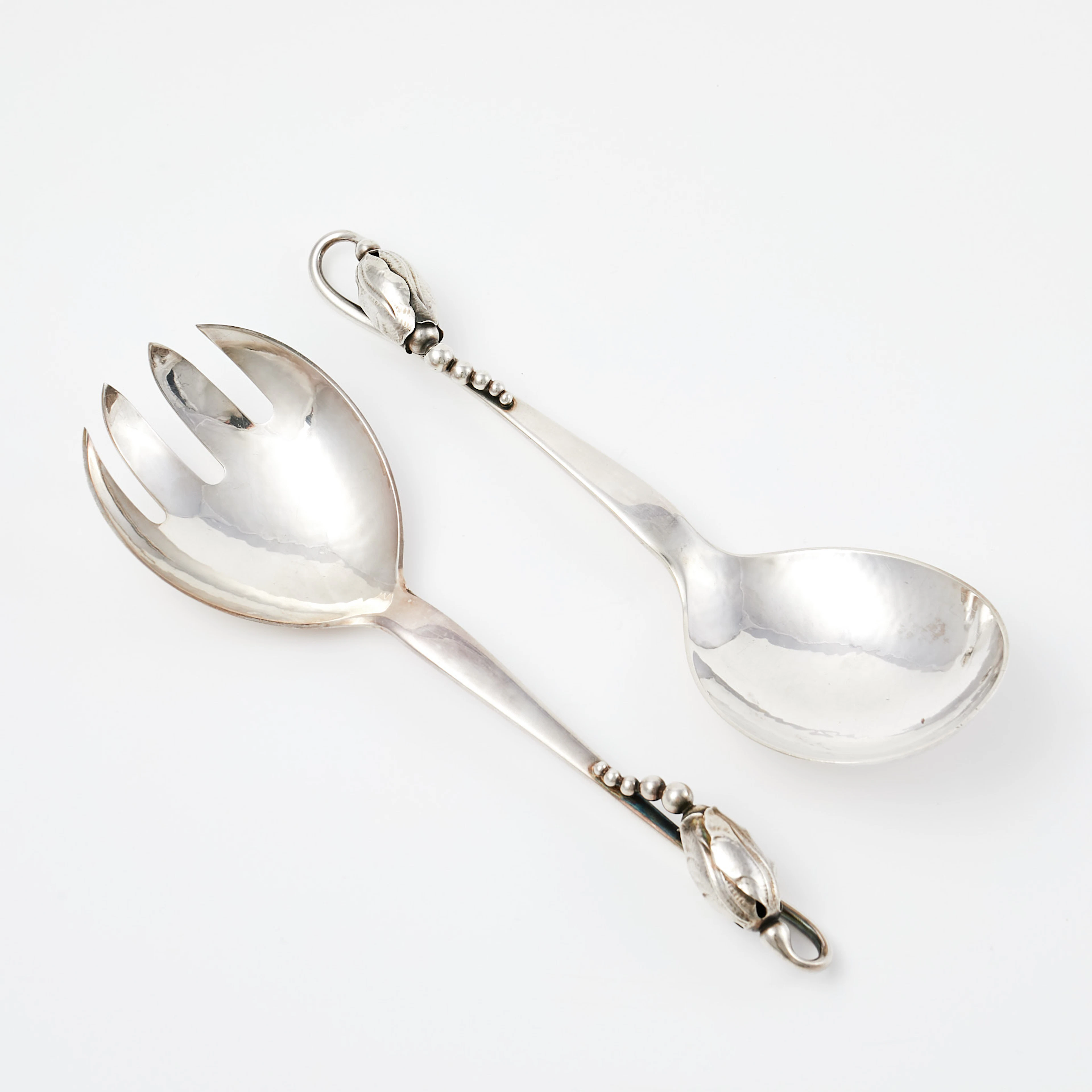 GEORG JENSEN, SALLADSBESTICK, 1-par, modell 84, "Magnolia - Blossom"