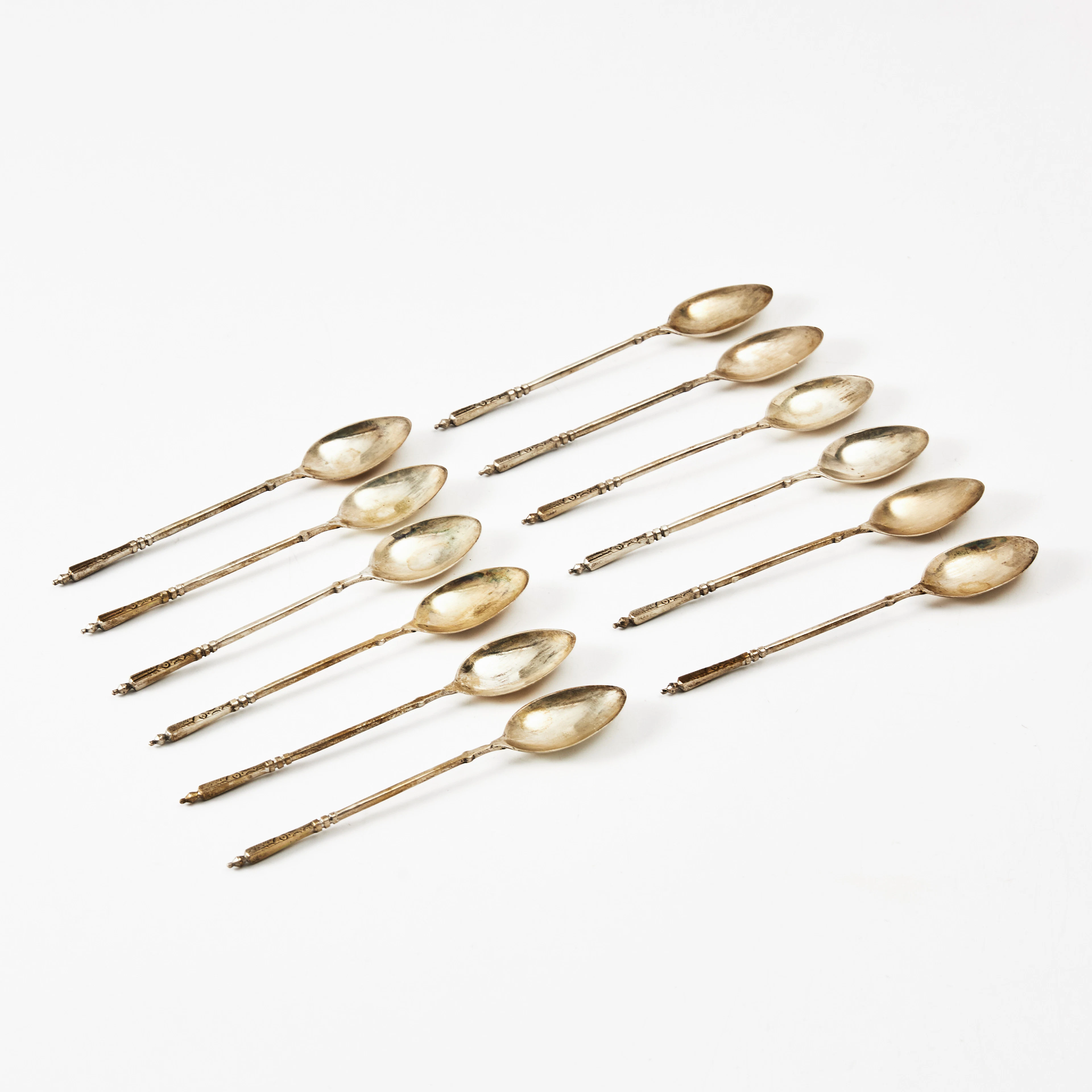 SKEDAR, 12 st, silver, ornamenterade skaft.