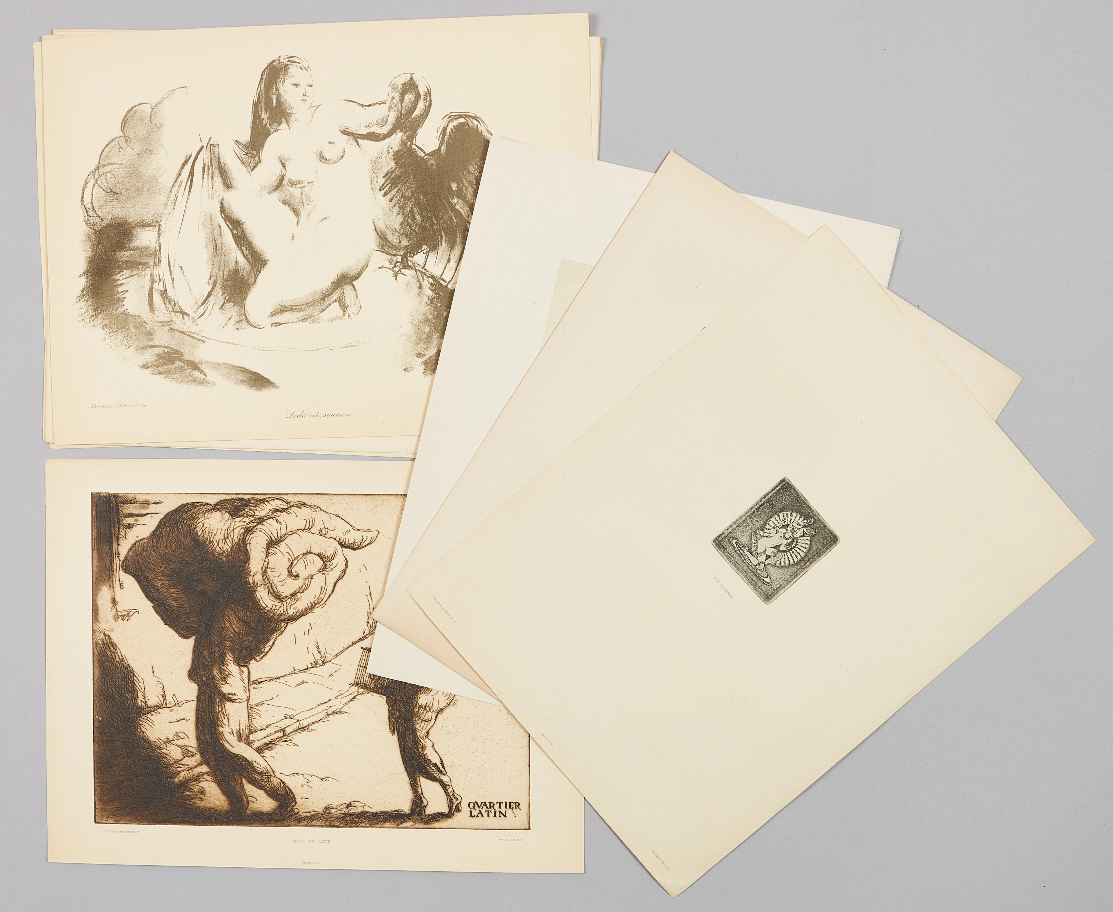 FÖRENINGEN FÖR GRAFISK KONST. Blad ur portföljerna 1919 och 1920.