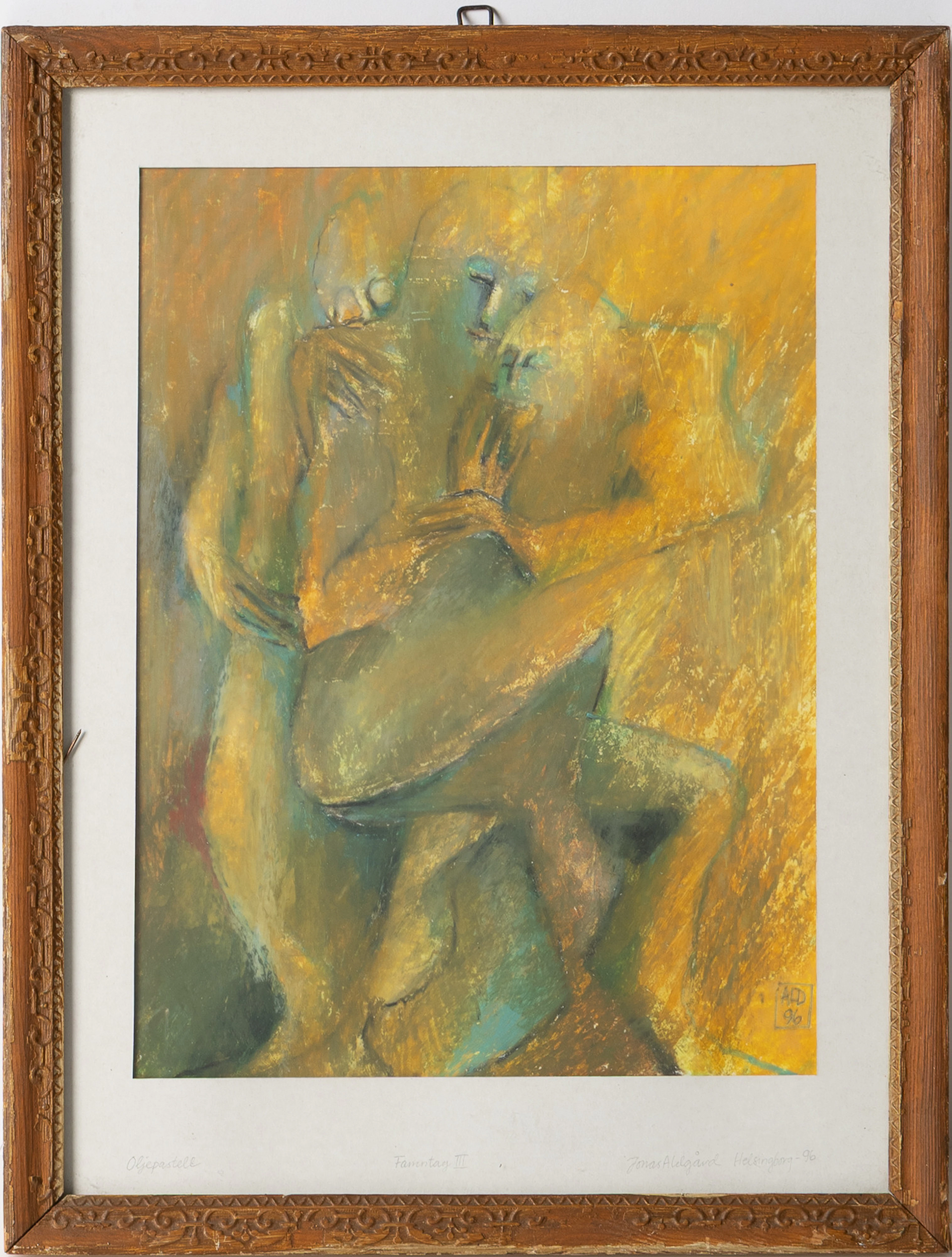 JONAS ALDGÅRD (1963-2002). "Famntag III", oljepastell på papper.