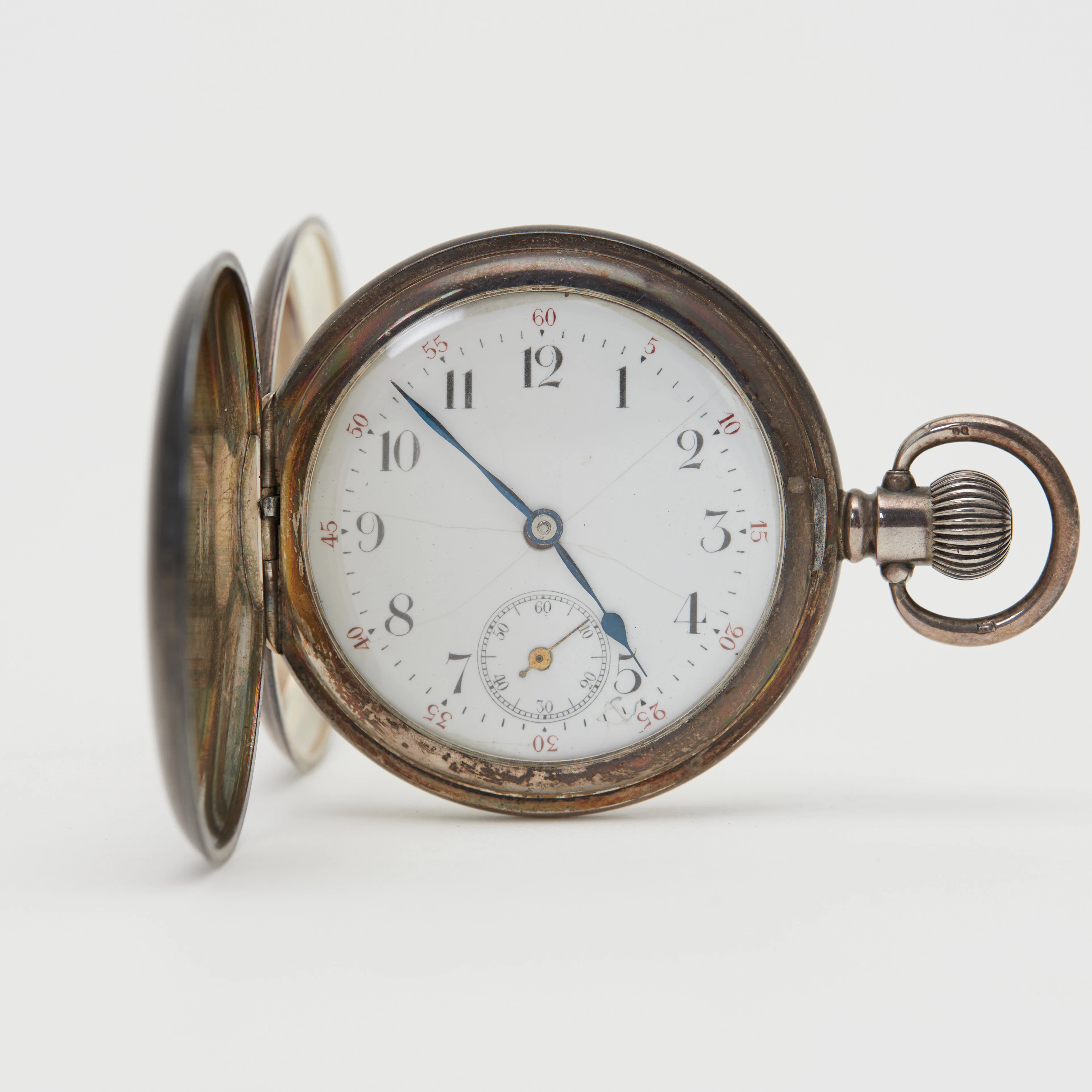 THE CONSORT / DENNISON. Savonnette-Taschenuhr, Handaufzug, 925er Silber
