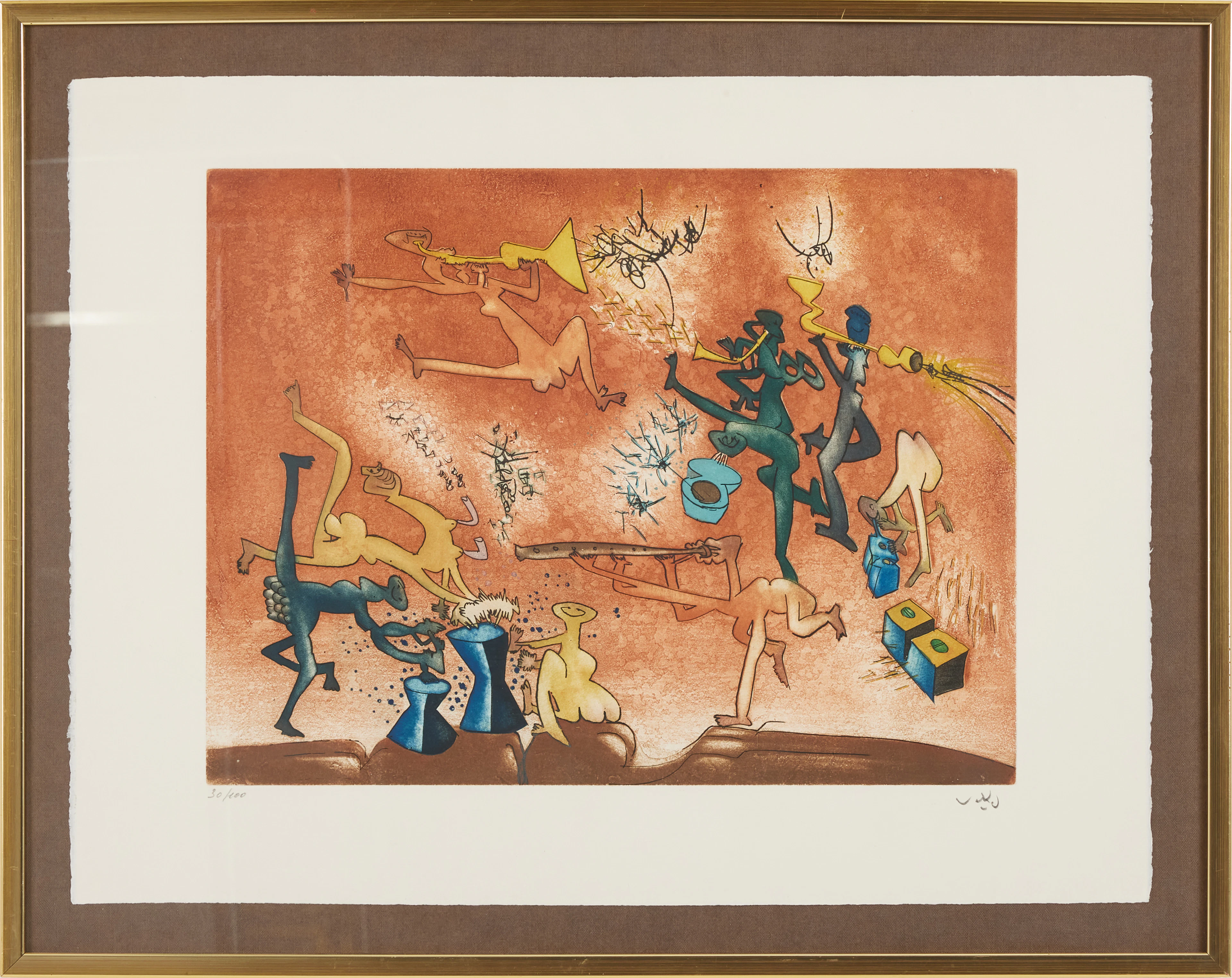 ROBERTO MATTA. "The Jazz Band", signerad och numrerad 30/100.