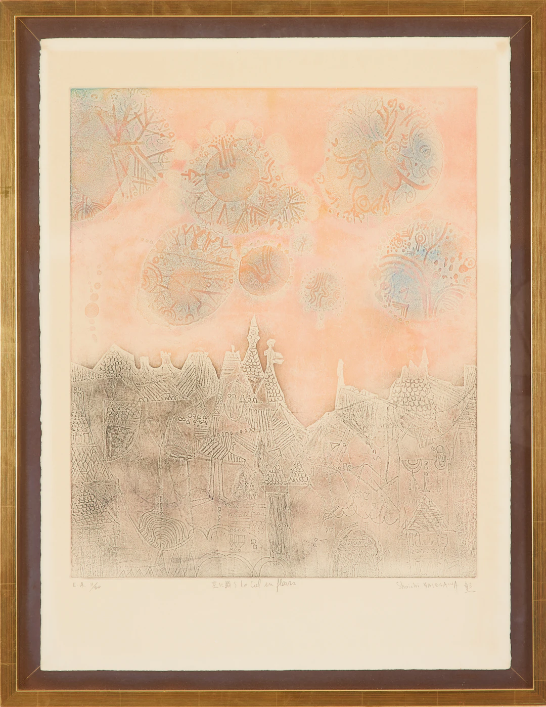 SHOICHI HASEGAWA. "La ciel en fleurs", etsning, signerad och numrerad EA 11/20.