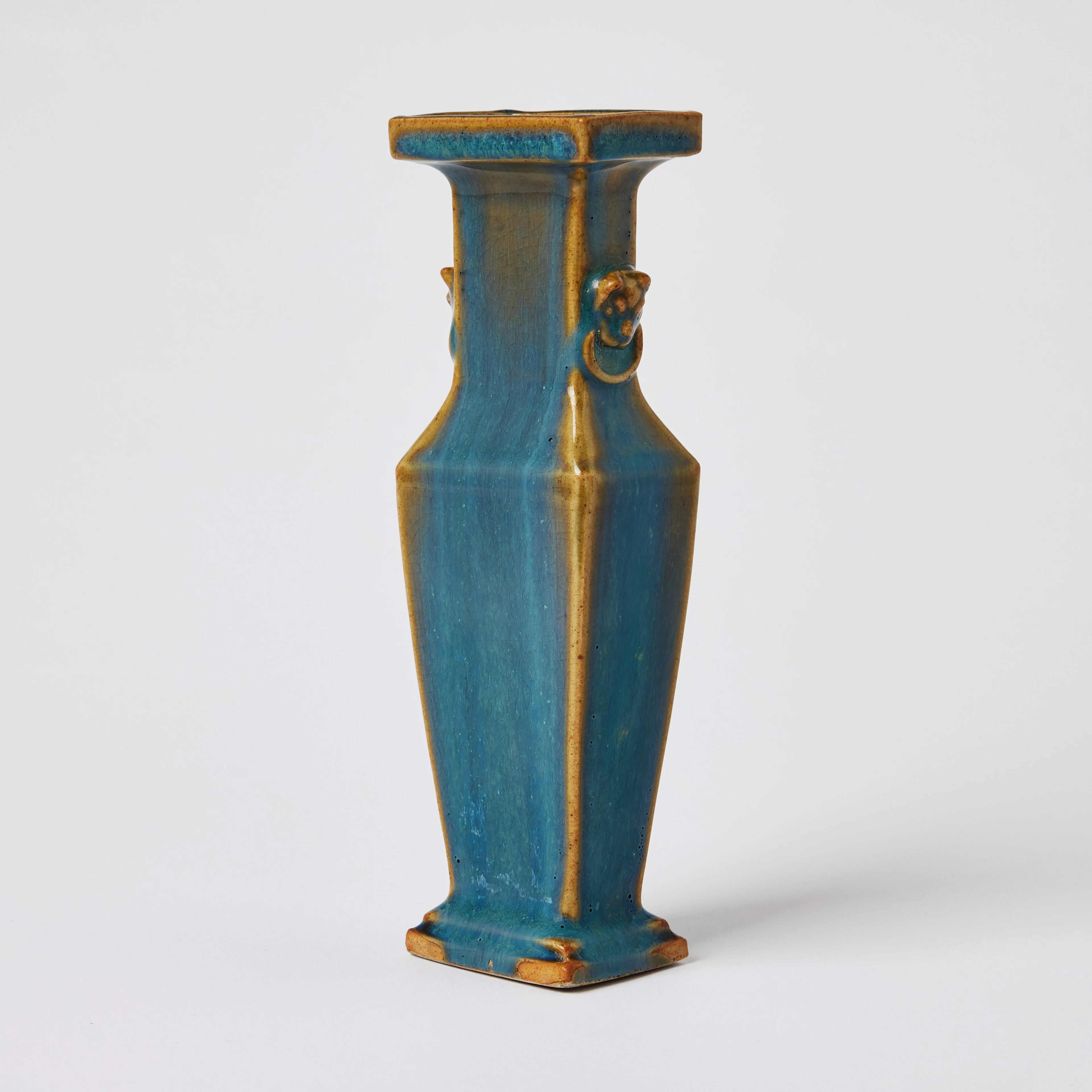 A Chinese Square-Section Glazed Pottery Vase.