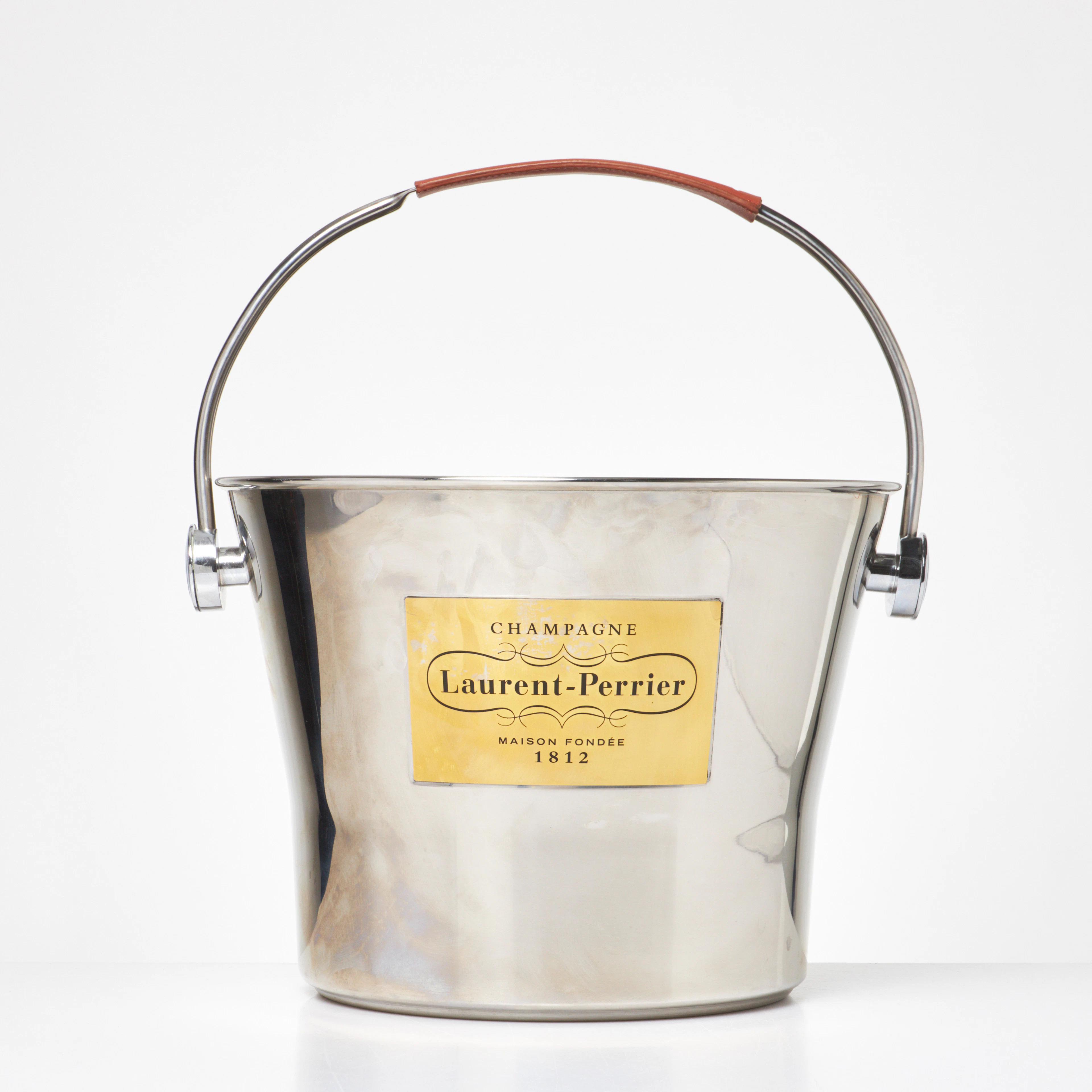 CHAMPAGNEKYLARE för flera flaskor, "Laurent-Perrier", vitmetall, 1900-talets