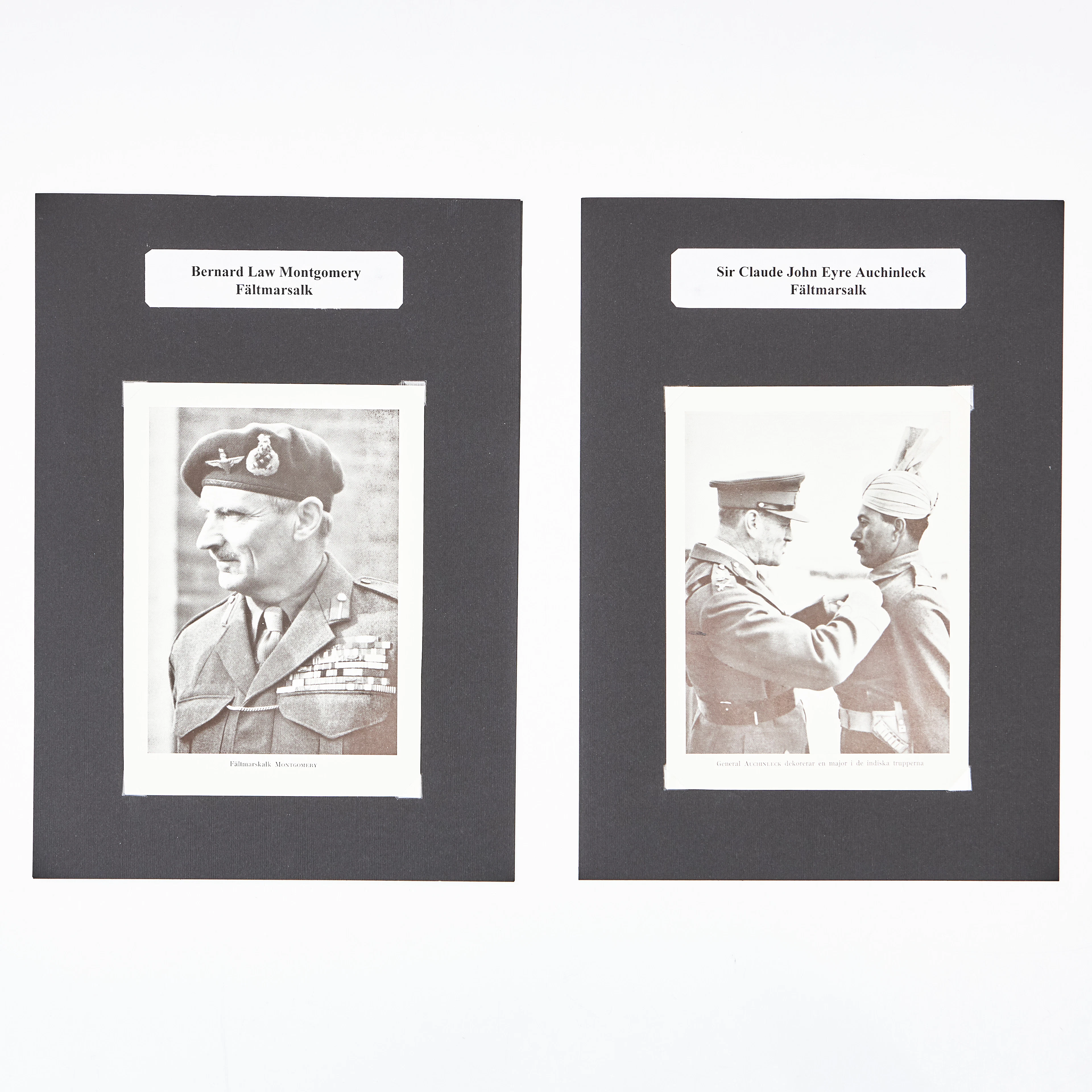 GENERAL MONTGOMERY OCH AUCHINLECK, 2 AUTOGRAFER.