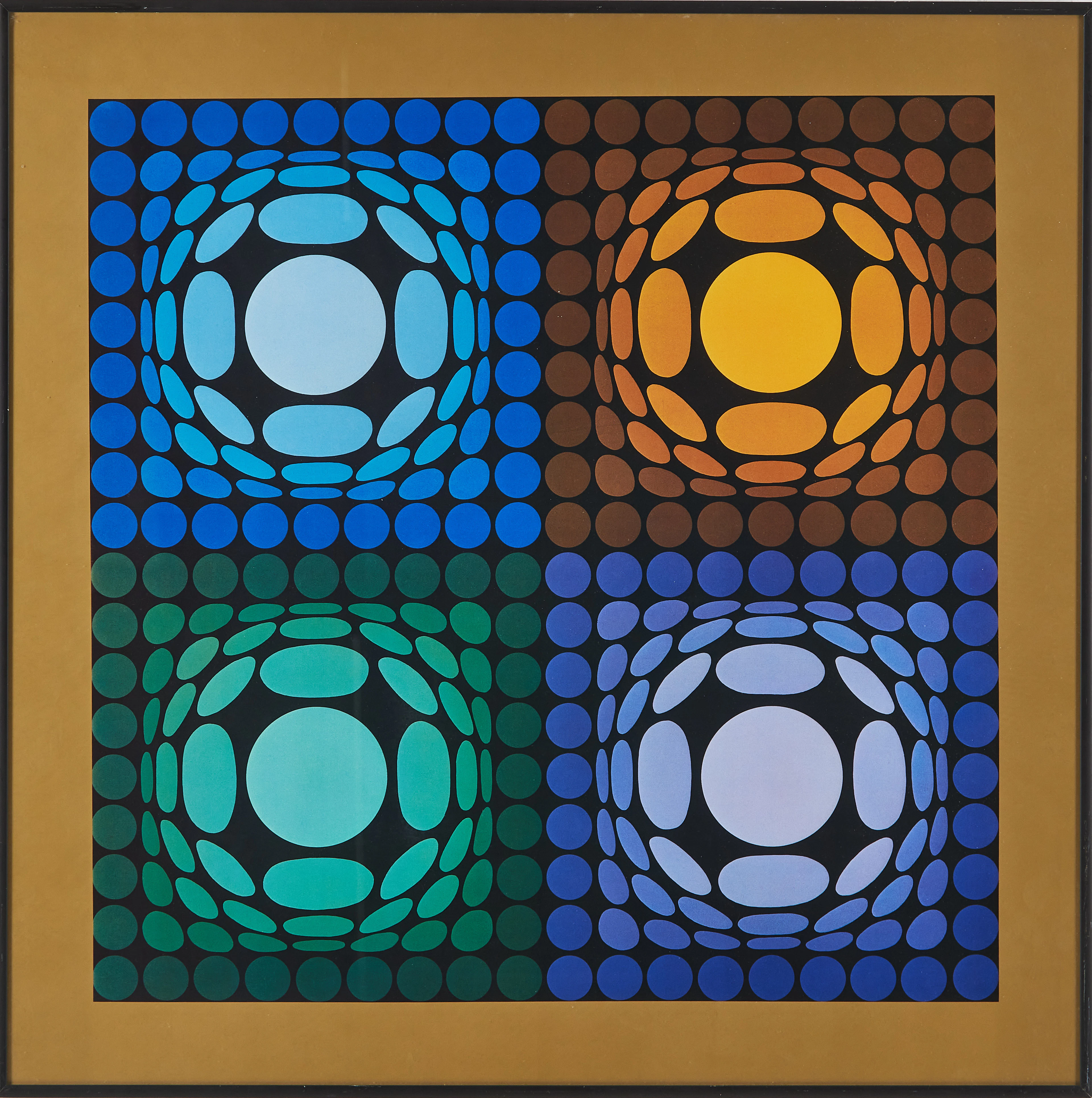 VICTOR VASARELY. "VEGA BI-ARCT", konsttryck, 1970-tal.
