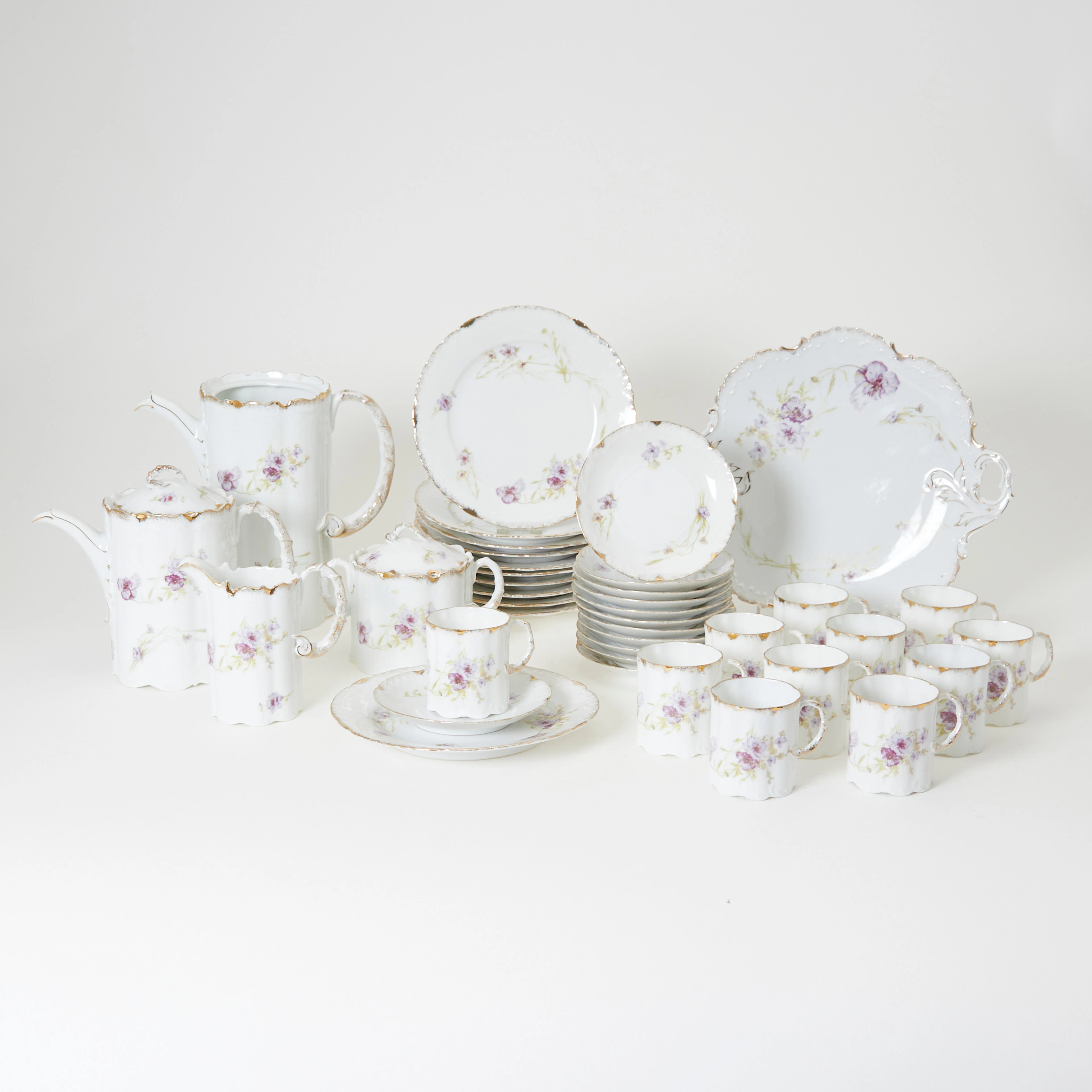 Rosenthal. Kaffeeservice, 'Monbijou Vergissmeinnicht' / 'Classic Rose'
